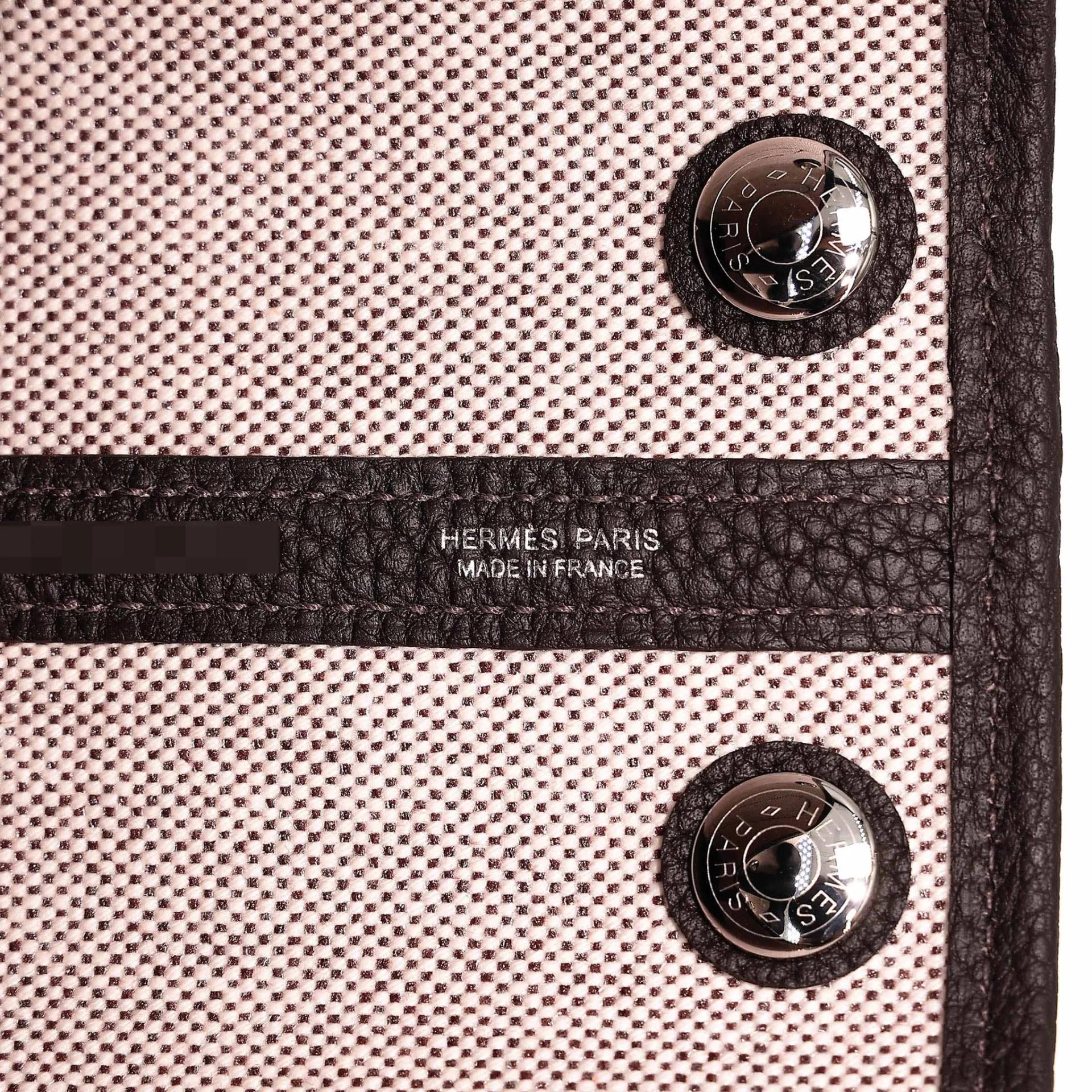Brand New ( Rank N ) HERMÈS Neo Garden Party 23 Bai Brun（T3） Toile H canvas Swift Palladium hardware G (2026) - 12
