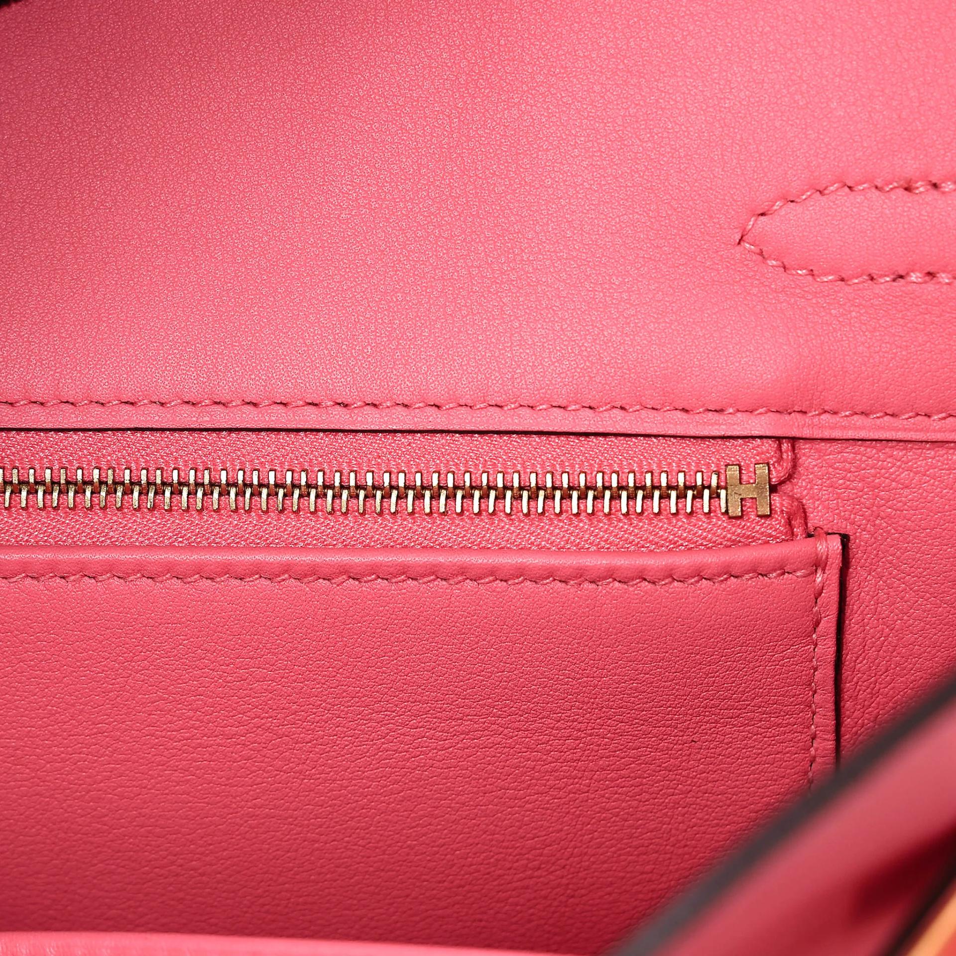 Very Good ( Rank A) HERMÈS Birkin 25 Rose Azalee (8W) Swift Gold hardware A (2017) - 16