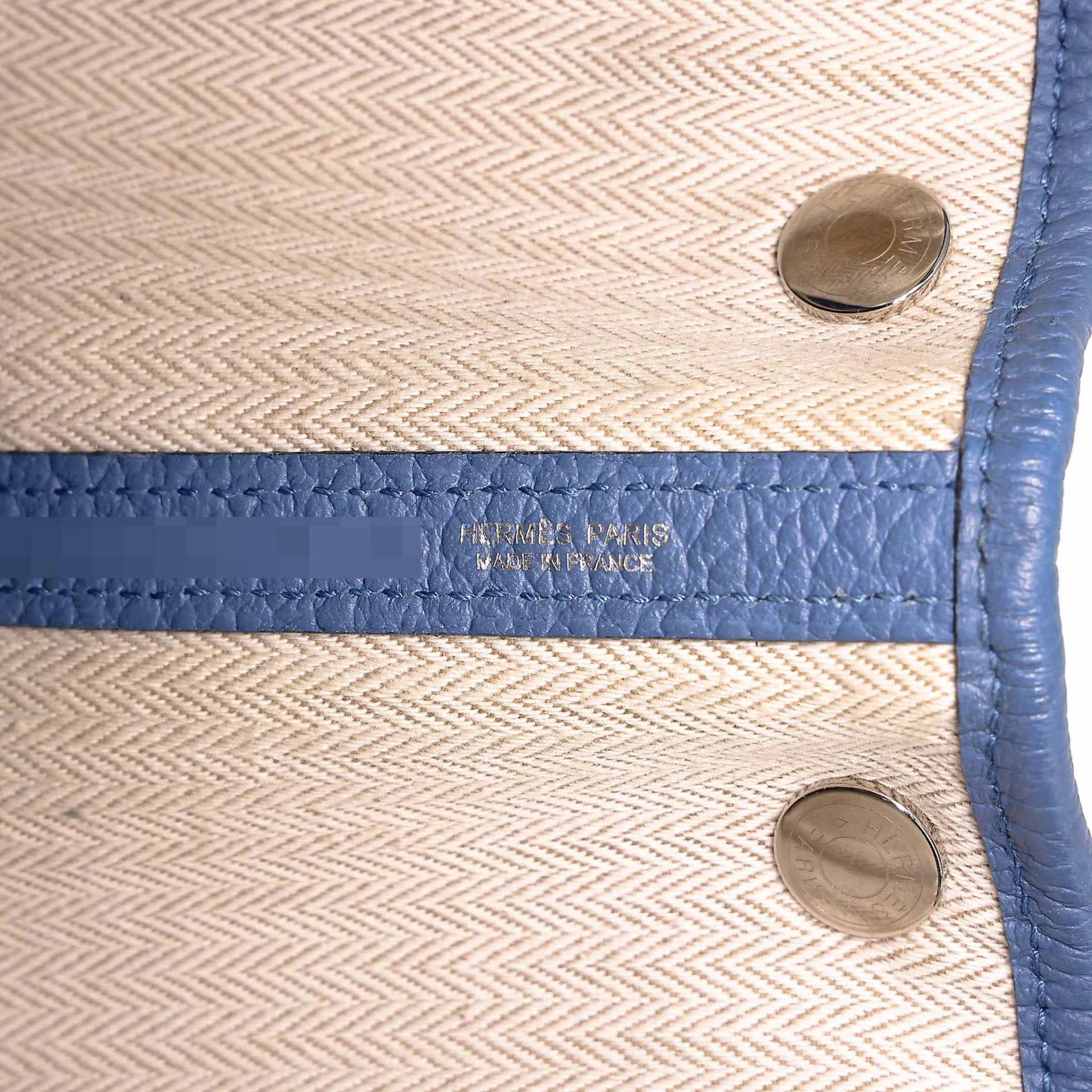 Very Good ( Rank A) HERMÈS Garden Party TPM Bleu Brighton (7E) Negonda Palladium hardware X (2016) - 17