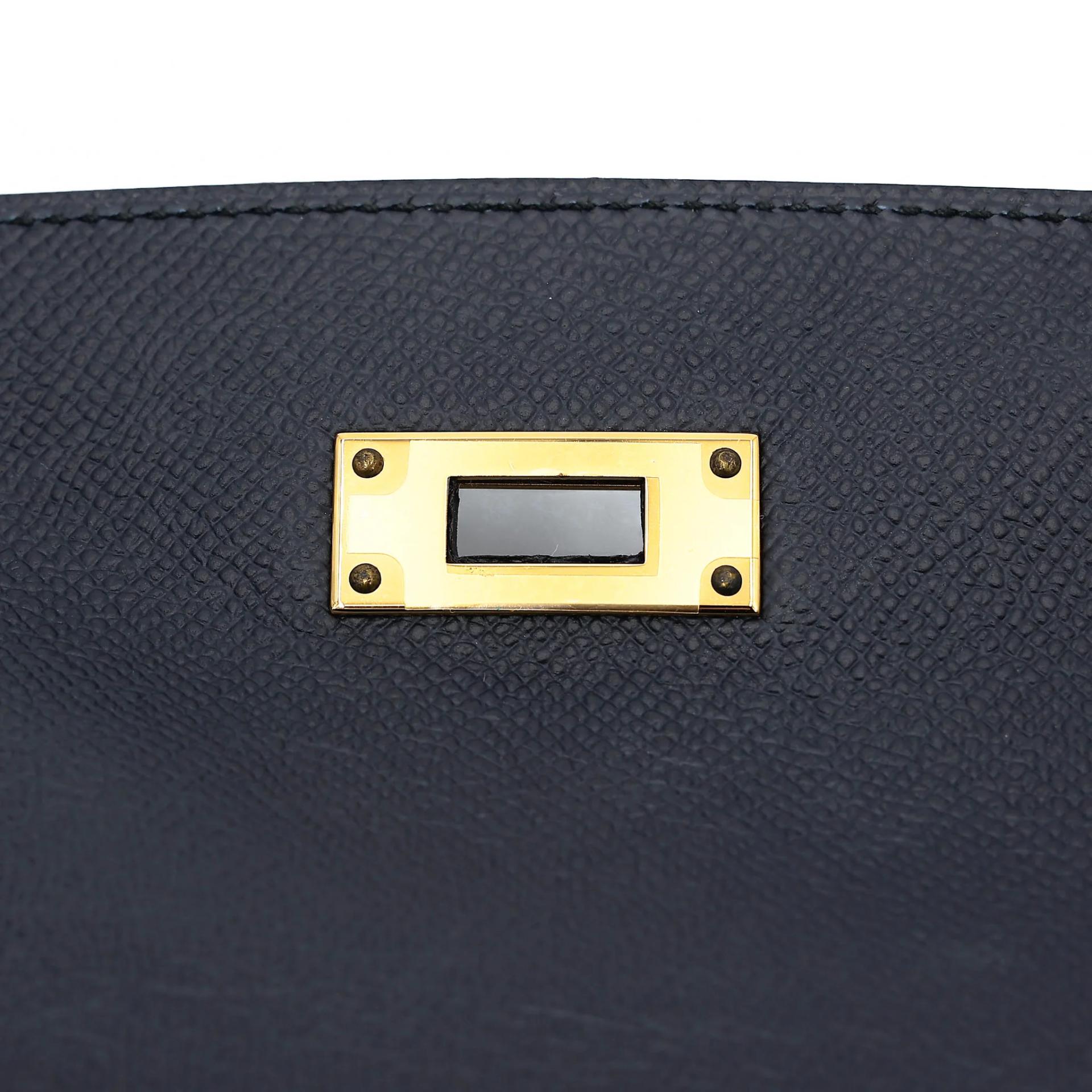 Unused ( Rank NS ) HERMÈS Kelly 28 Sellier Bleu Indigo (76) Epsom Gold hardware Y (2020) - 11