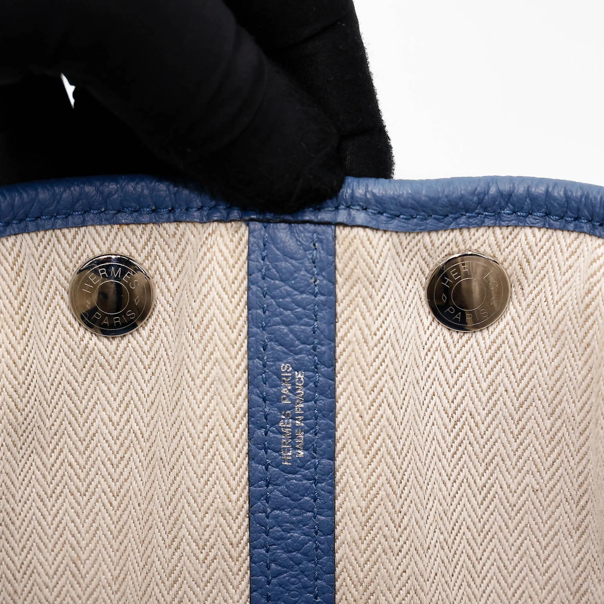 Very Good ( Rank A) HERMÈS Garden Party TPM Bleu Brighton (7E) Negonda Palladium hardware X (2016) - 23