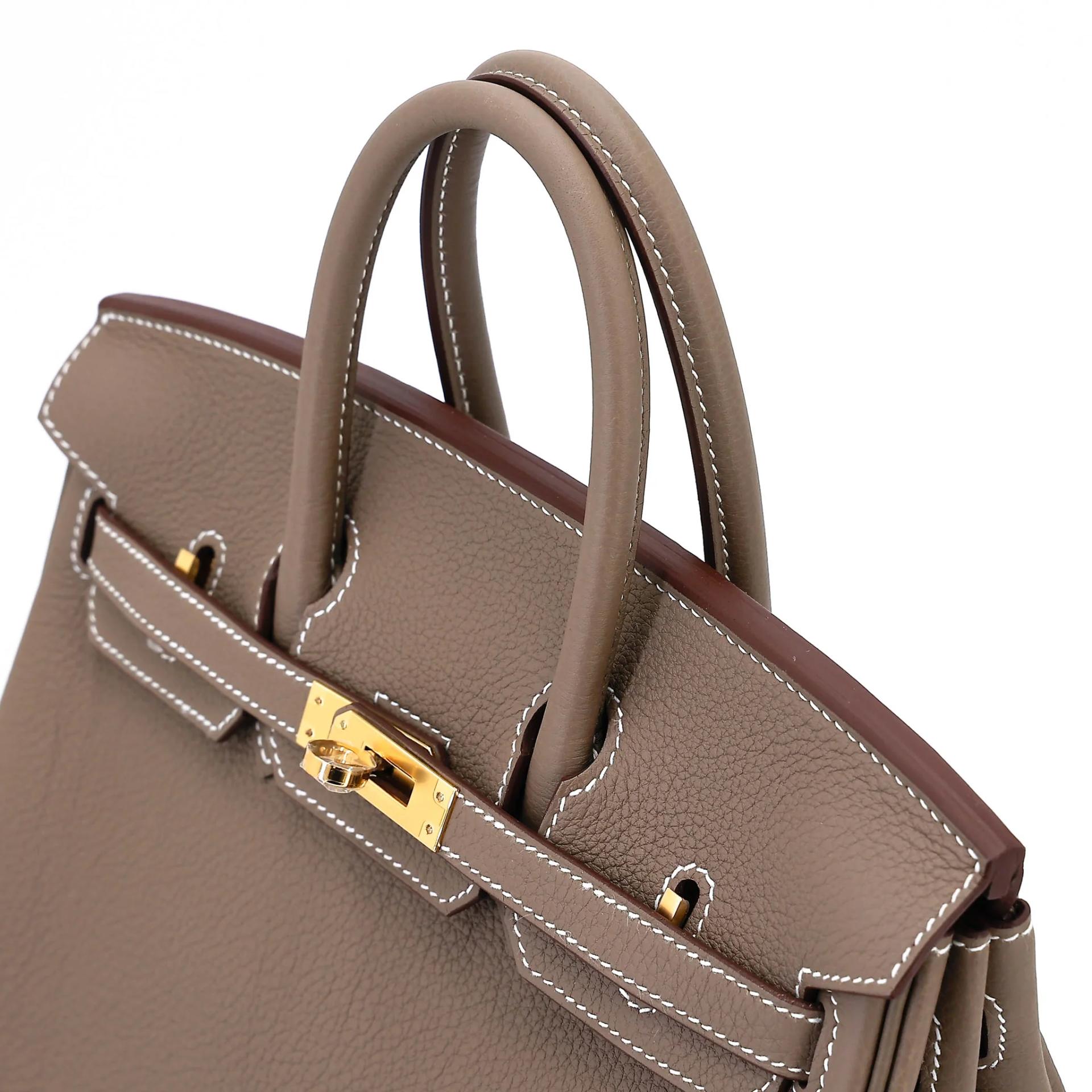 Brand New ( Rank N ) HERMÈS Birkin 25 Etoupe (18) Togo Gold hardware G (2026) - 3
