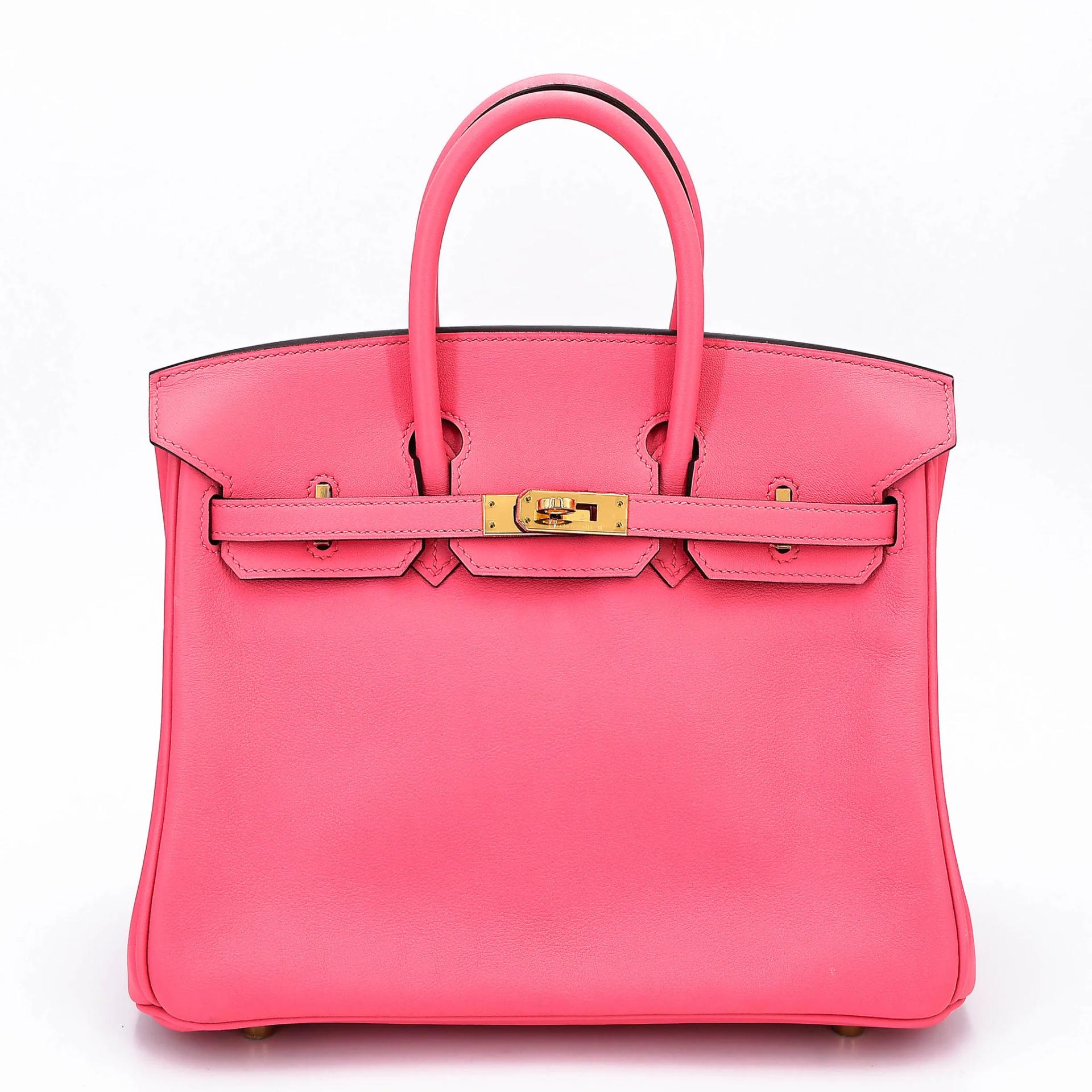 Very Good ( Rank A) HERMÈS Birkin 25 Rose Azalee (8W) Swift Gold hardware A (2017) - 1