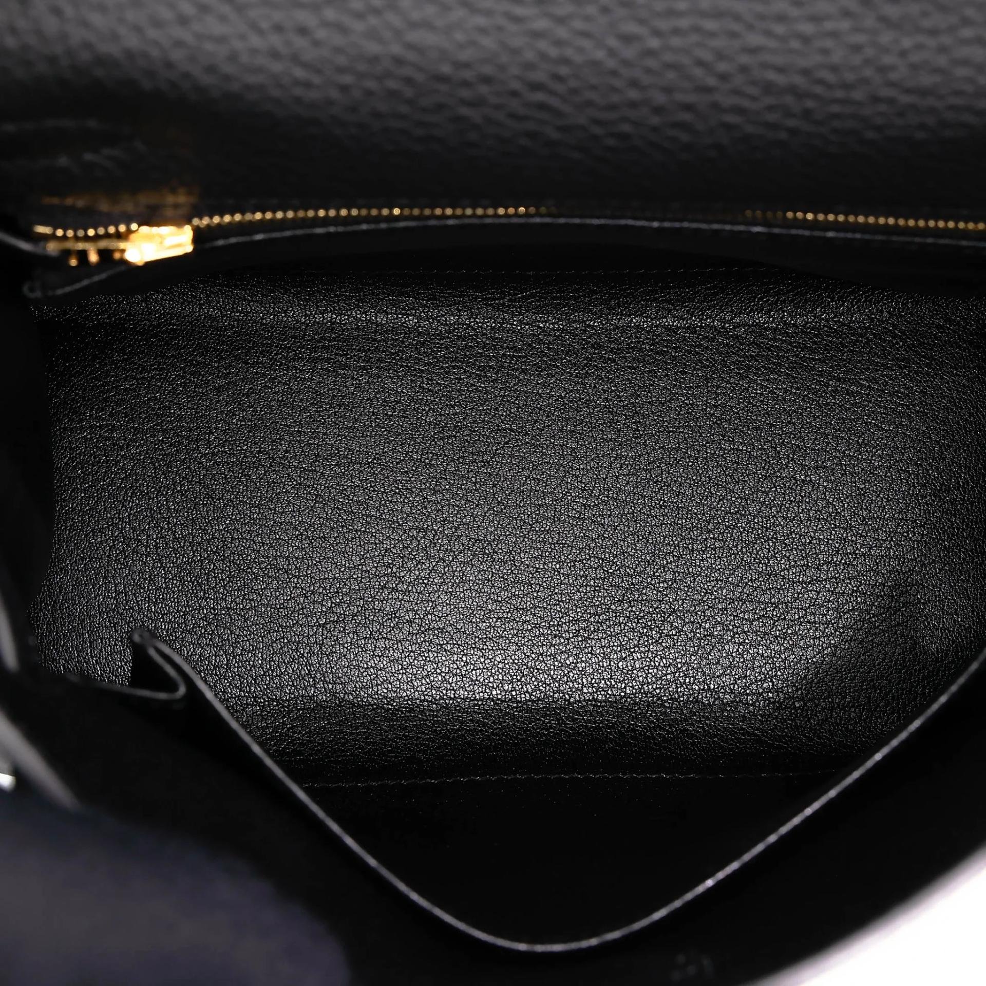 Unused ( Rank NS ) HERMÈS Kelly 25 Touch Noir (89) Lizard Togo Gold hardware B (2023) - 37