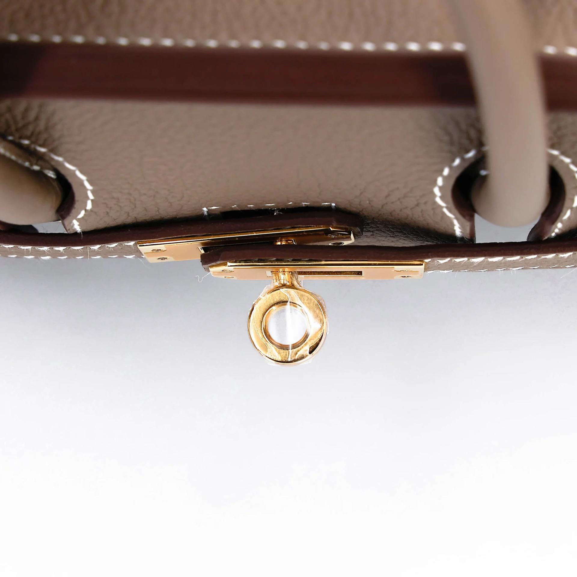 Brand New ( Rank N ) HERMÈS Birkin 25 Etoupe (18) Togo Gold hardware G (2026) - 9