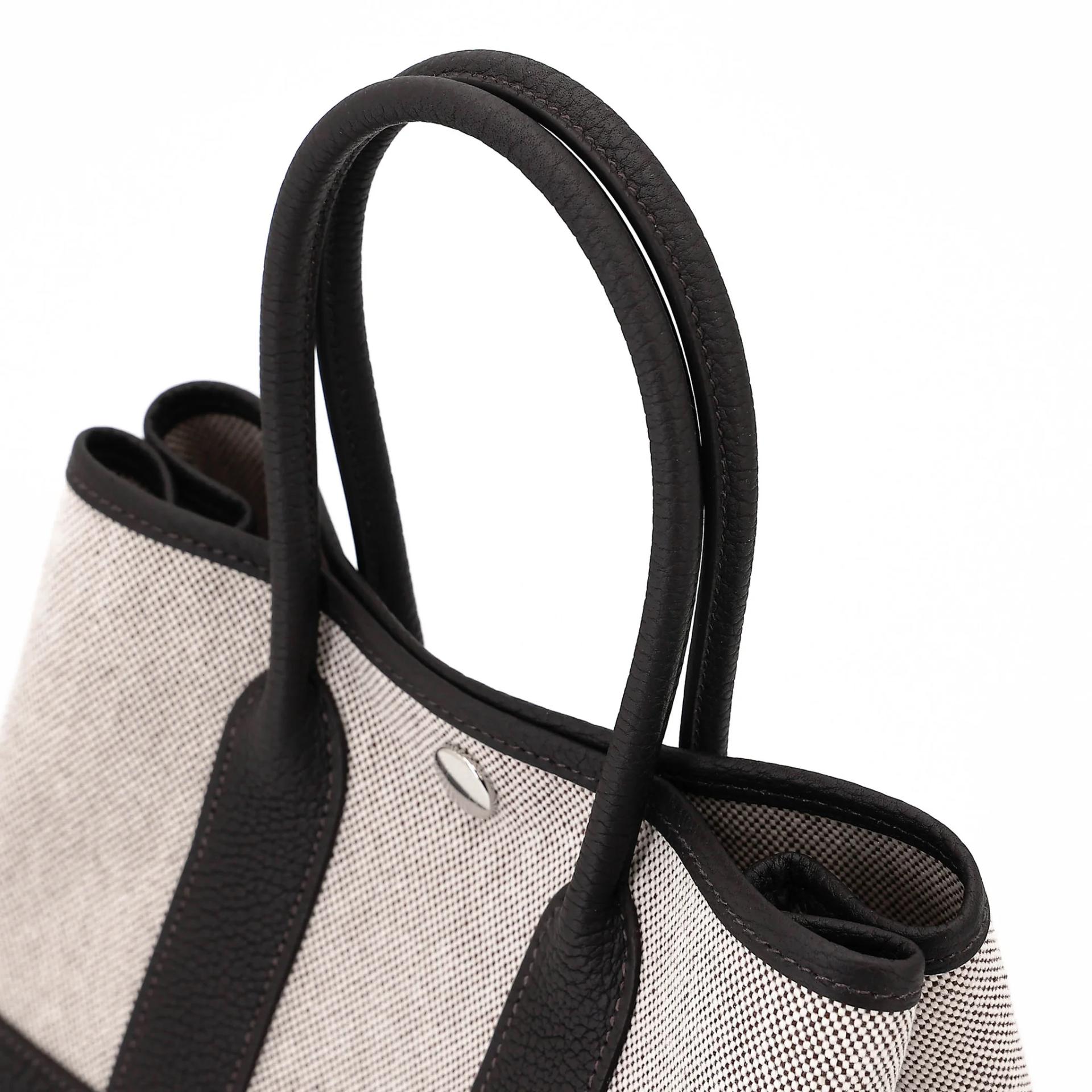 Brand New ( Rank N ) HERMÈS Neo Garden Party 23 Bai Brun（T3） Toile H canvas Swift Palladium hardware G (2026) - 3