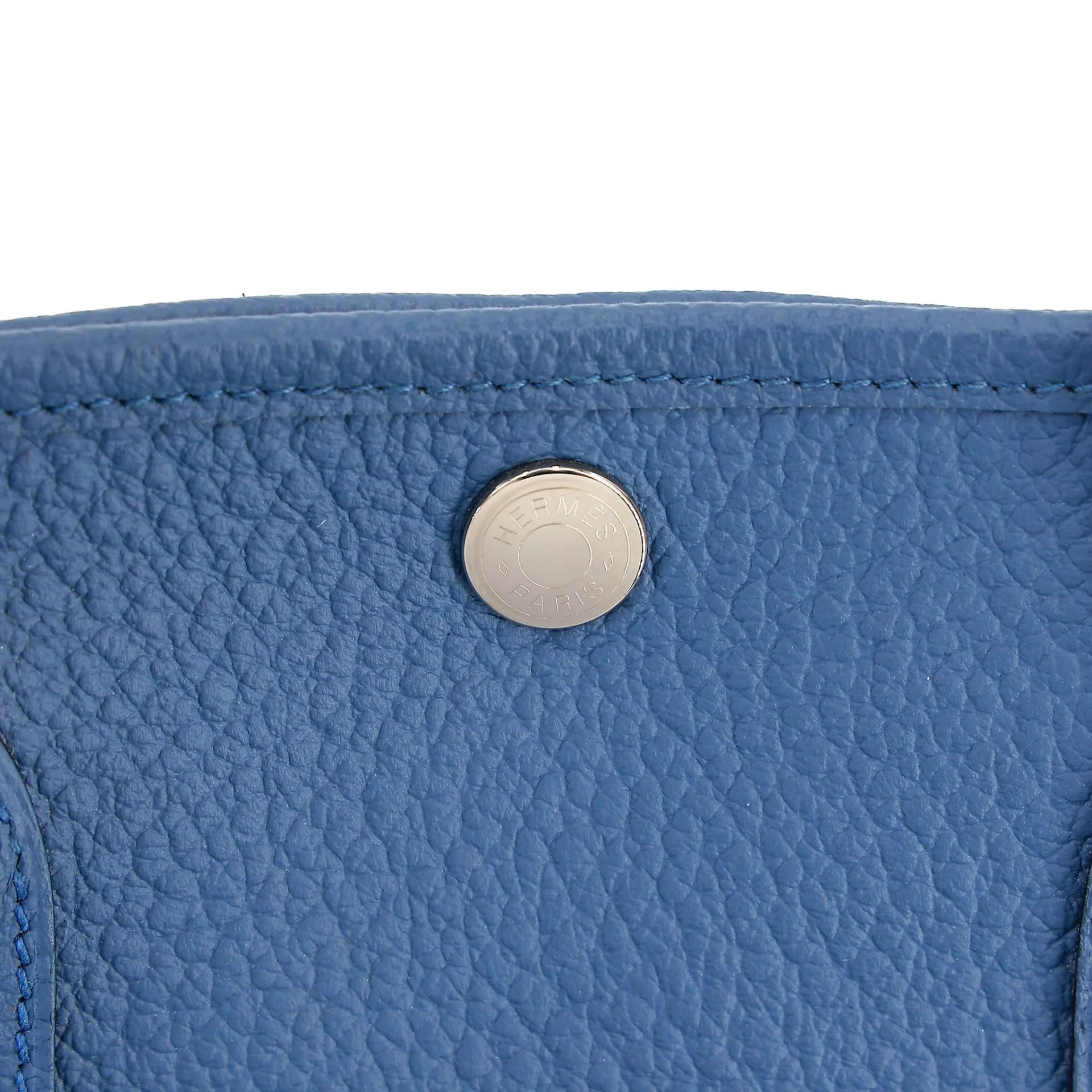 Very Good ( Rank A) HERMÈS Garden Party TPM Bleu Brighton (7E) Negonda Palladium hardware X (2016) - 12
