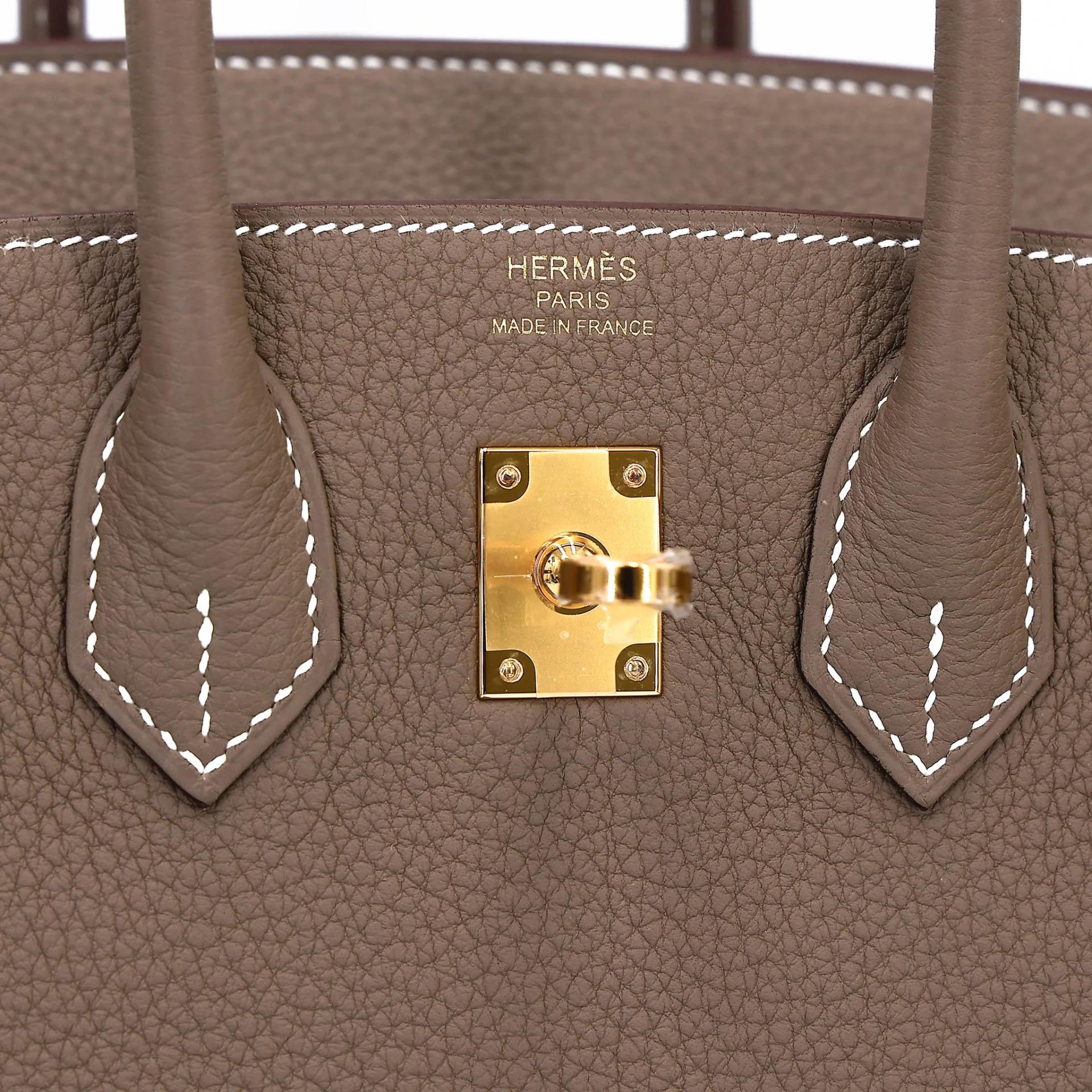 Brand New ( Rank N ) HERMÈS Birkin 25 Etoupe (18) Togo Gold hardware G (2026) - 10