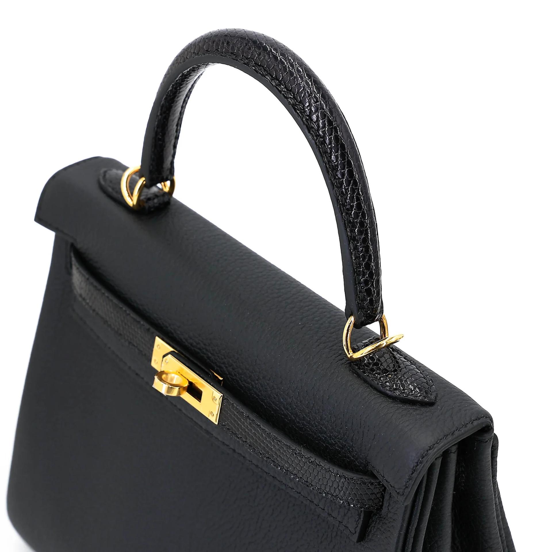 Unused ( Rank NS ) HERMÈS Kelly 25 Touch Noir (89) Lizard Togo Gold hardware B (2023) - 22