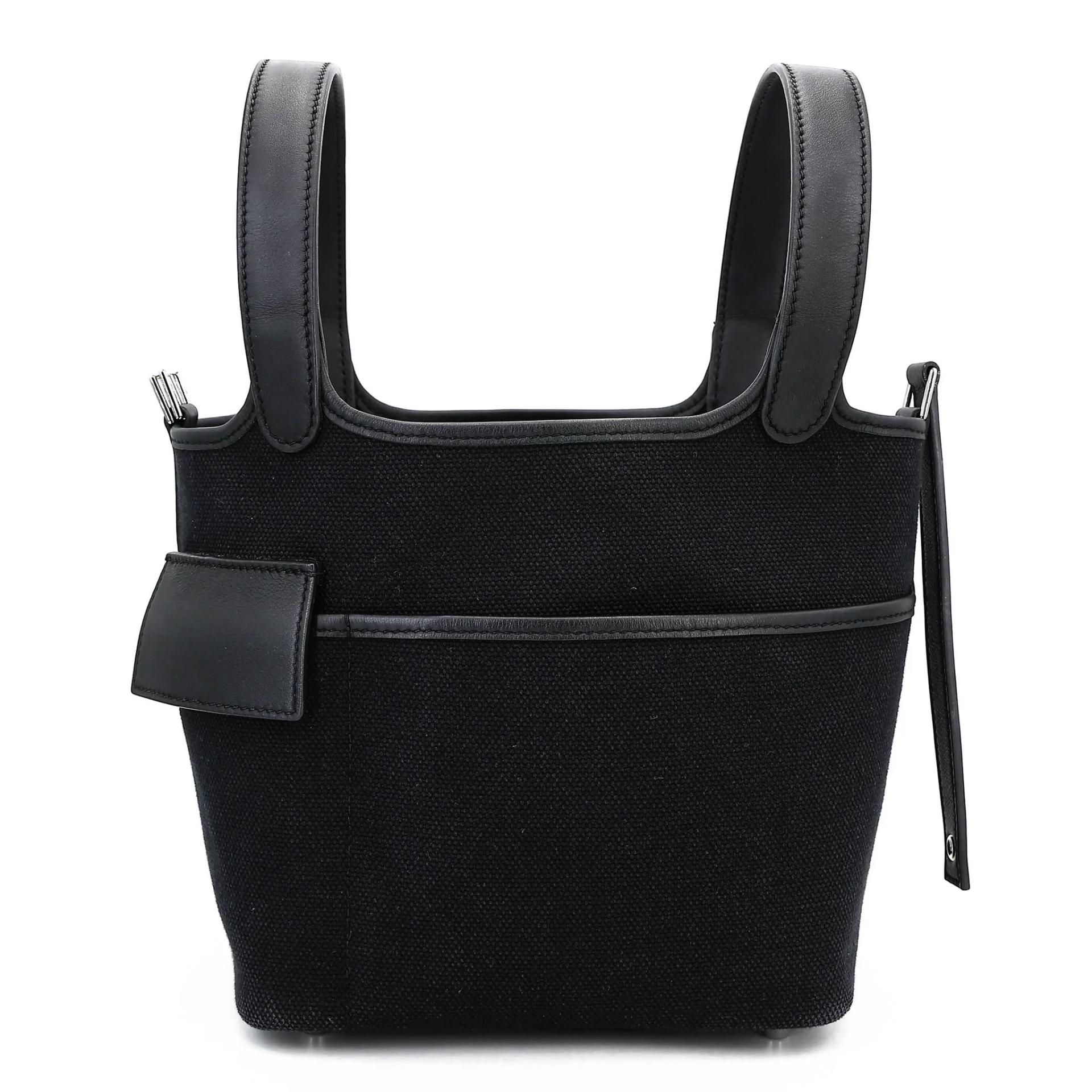 ランク A HERMÈS エルメス ピコタンロックPM ブラック (89) スイフト トワルアッシュ シルバー金具 U刻印 (2022) - 4
