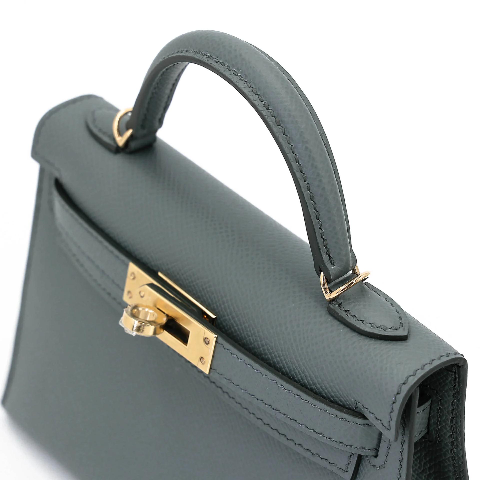 ランク NS 未使用品 HERMÈS エルメス ミニケリー2 ヴェール アマンド (63) エプソン シャンパンゴールド金具 K刻印 (2025) - 3