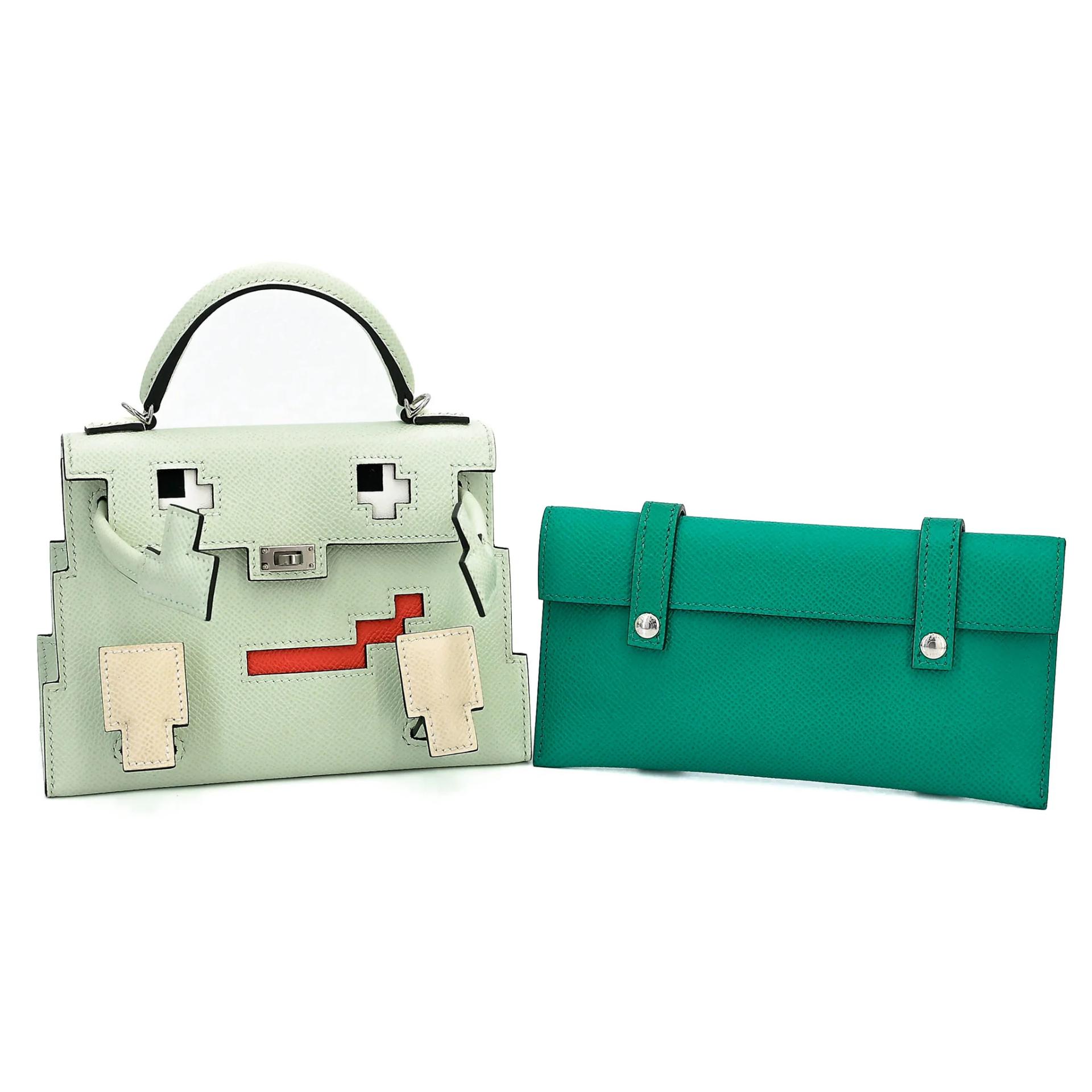 ランク NS 未使用品 HERMÈS エルメス 限定品 ケリードール ピクト ヴェールフィズ (0S) ナタ (I2) ローズテキサス (0E) ヴェールジェイド (O6) エプソン シルバー金具 B刻印 (2023) - 3