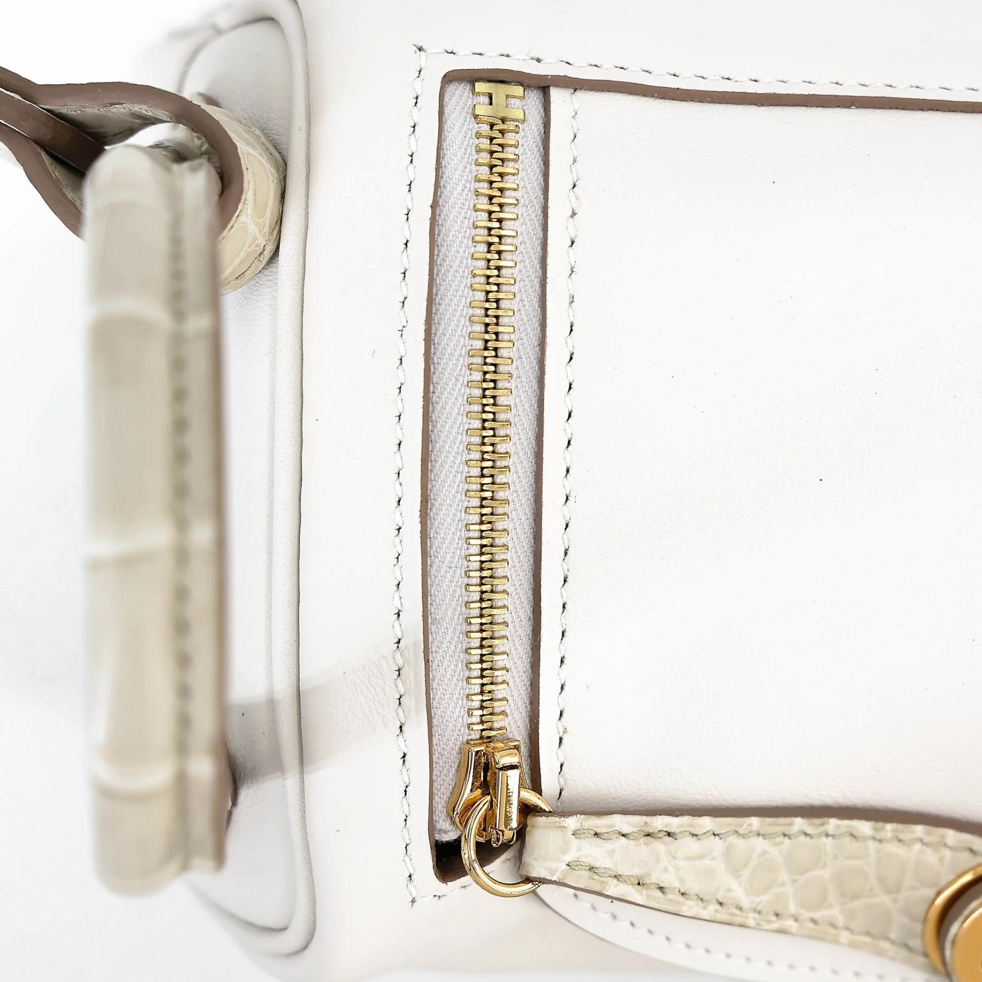 Unused ( Rank NS ) HERMÈS Mini Lindy II Touch Gris Perle (80) Beton (8L) Swift Matte Alligator Gold hardware W (2024) - 9