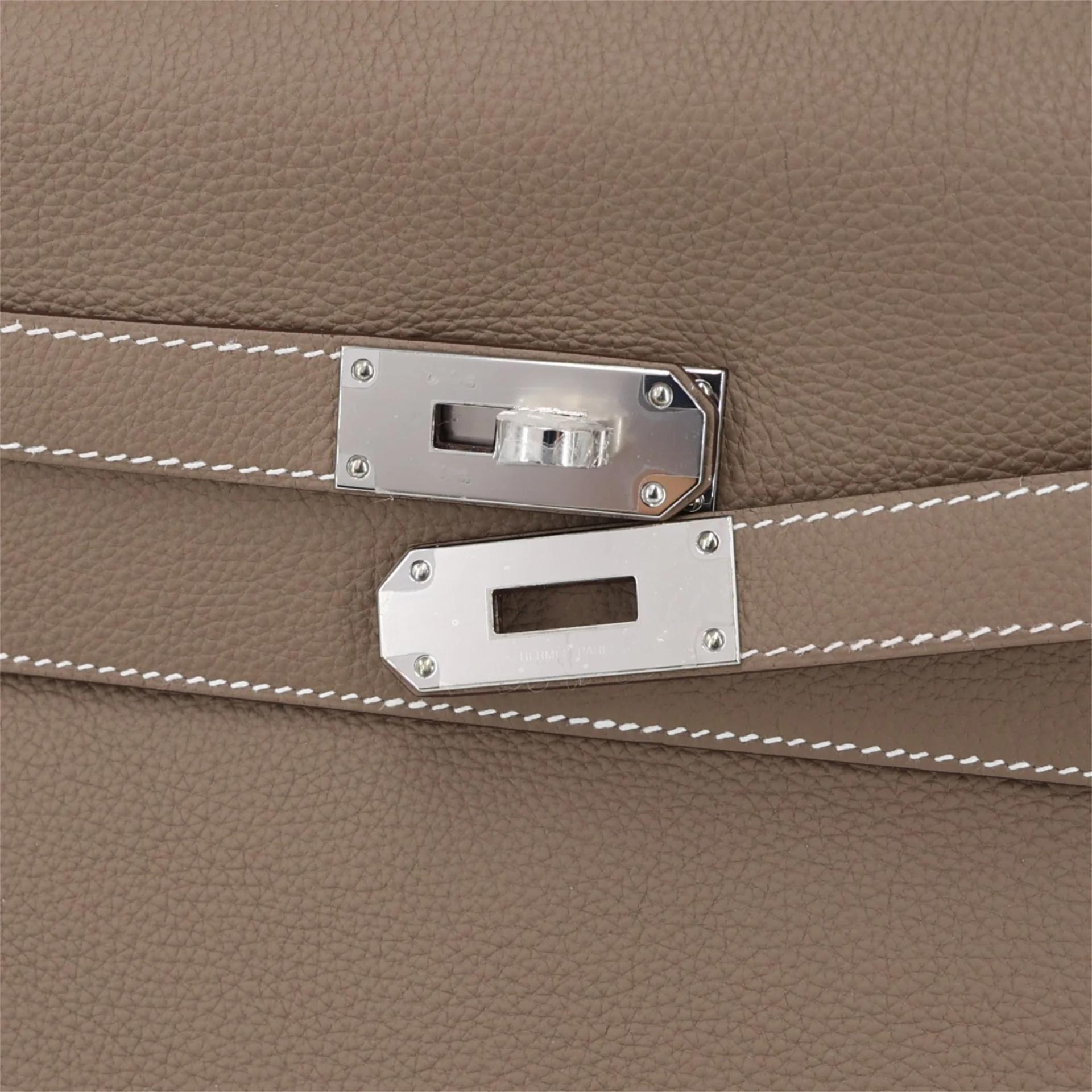Unused ( Rank NS ) HERMÈS Kelly 42 Maxi Etoupe (18) Togo Palladium hardware W (2024) - 8