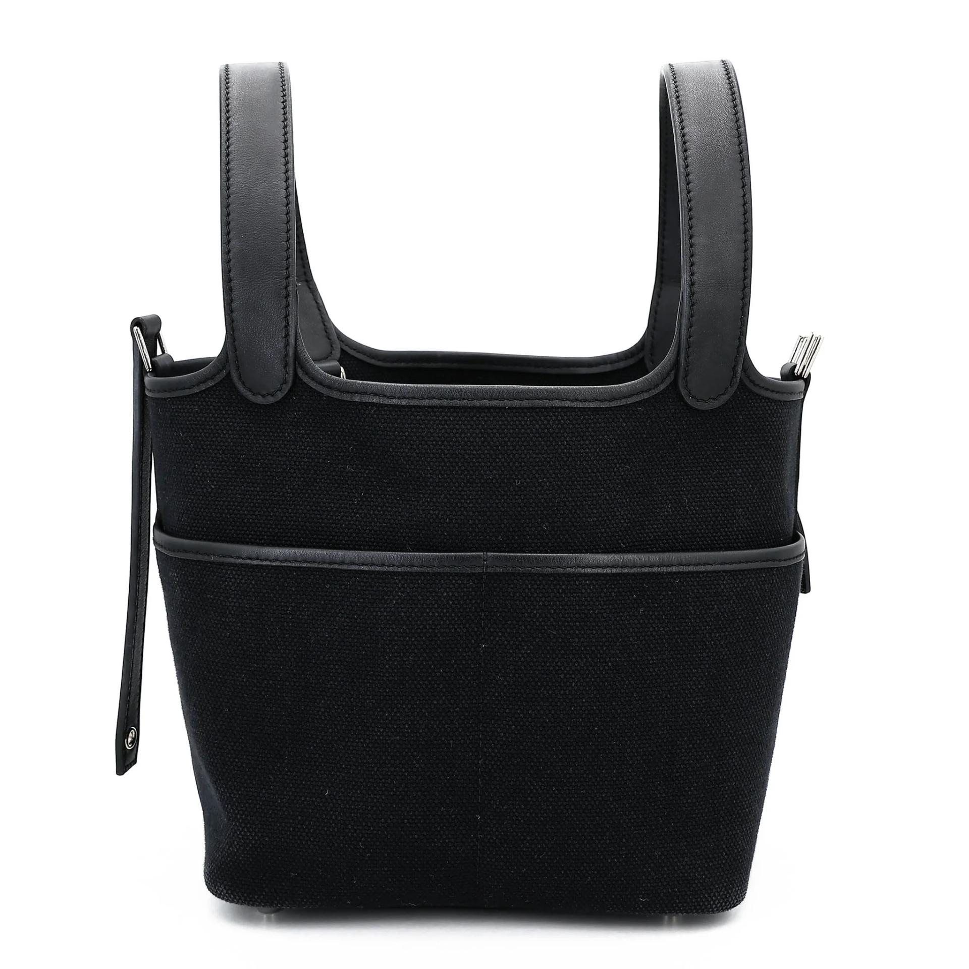 ランク A HERMÈS エルメス ピコタンロックPM ブラック (89) スイフト トワルアッシュ シルバー金具 U刻印 (2022) - 5