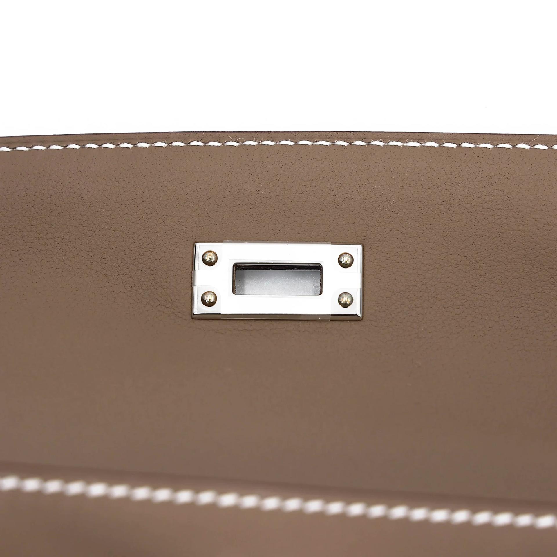 ランク N 新品 HERMÈS エルメス ポシェットケリー エトゥープ (18) スイフト シルバー金具 G刻印 (2026) - 11