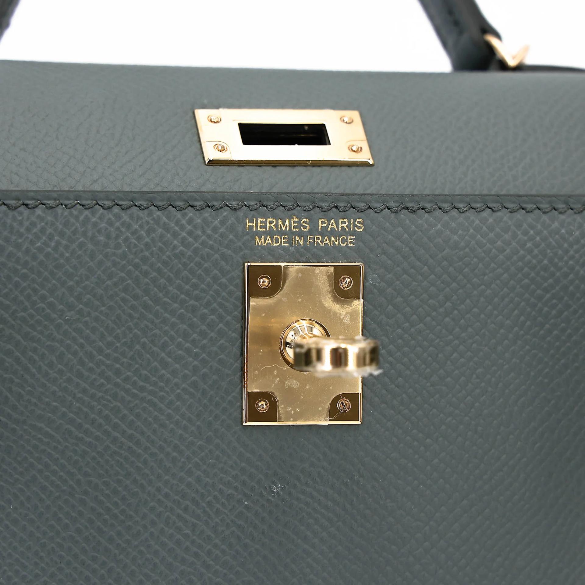 ランク NS 未使用品 HERMÈS エルメス ミニケリー2 ヴェール アマンド (63) エプソン シャンパンゴールド金具 K刻印 (2025) - 13