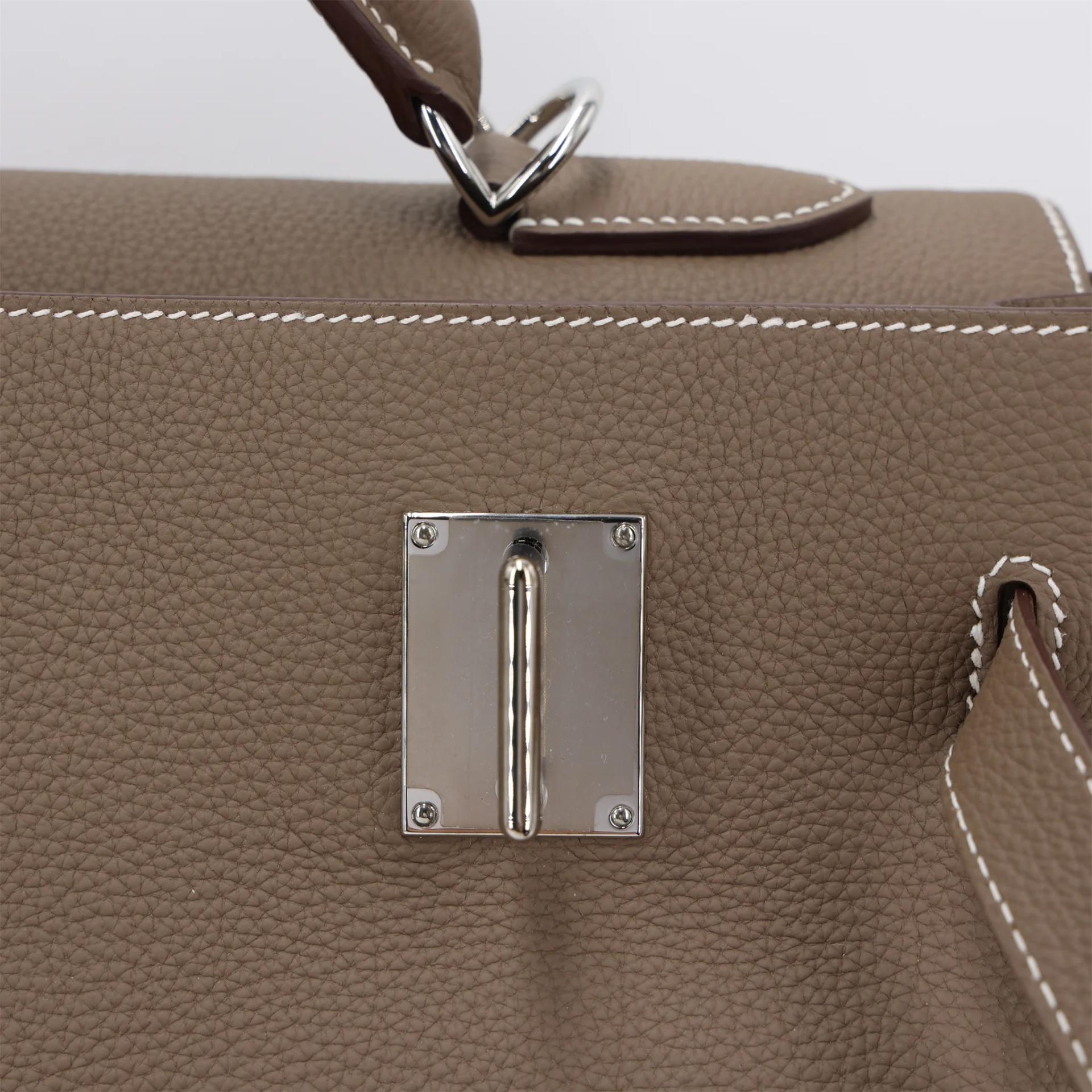 Unused ( Rank NS ) HERMÈS Kelly 42 Maxi Etoupe (18) Togo Palladium hardware W (2024) - 12