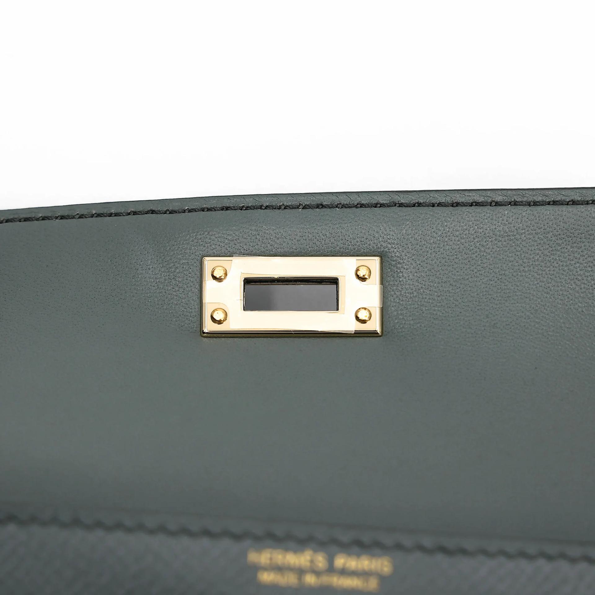 ランク NS 未使用品 HERMÈS エルメス ミニケリー2 ヴェール アマンド (63) エプソン シャンパンゴールド金具 K刻印 (2025) - 11