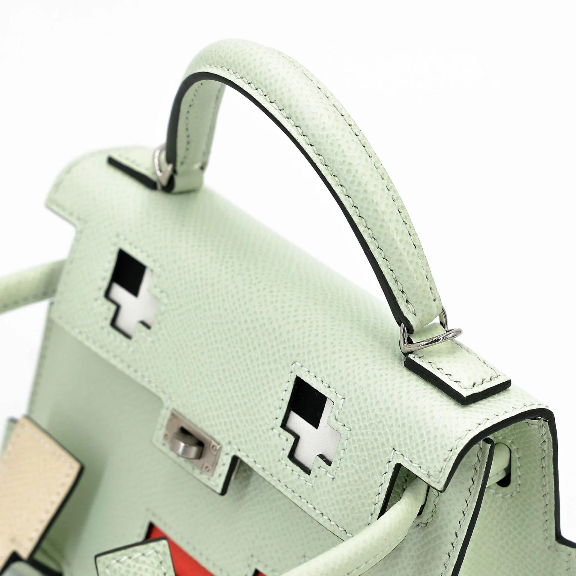 ランク NS 未使用品 HERMÈS エルメス 限定品 ケリードール ピクト ヴェールフィズ (0S) ナタ (I2) ローズテキサス (0E) ヴェールジェイド (O6) エプソン シルバー金具 B刻印 (2023) - 4