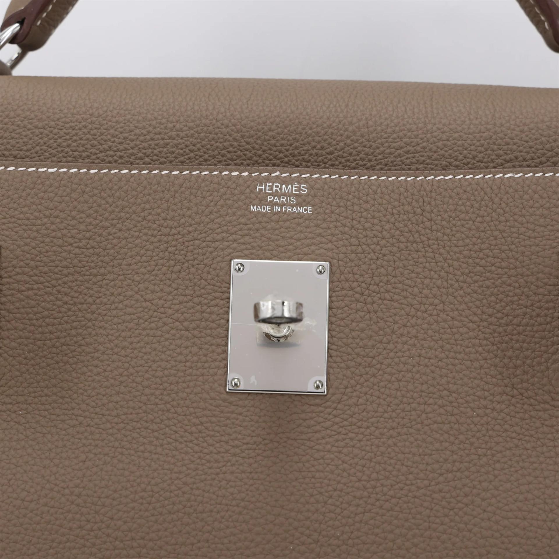 Unused ( Rank NS ) HERMÈS Kelly 42 Maxi Etoupe (18) Togo Palladium hardware W (2024) - 10