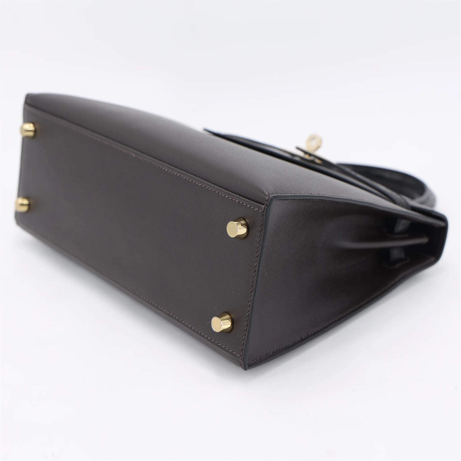 Brand New ( Rank N ) HERMÈS Kelly 25 Sellier Touch Bai Brun（T3） Noir (89) Matte Alligator Madame Permabrass hardware G (2026) - 5