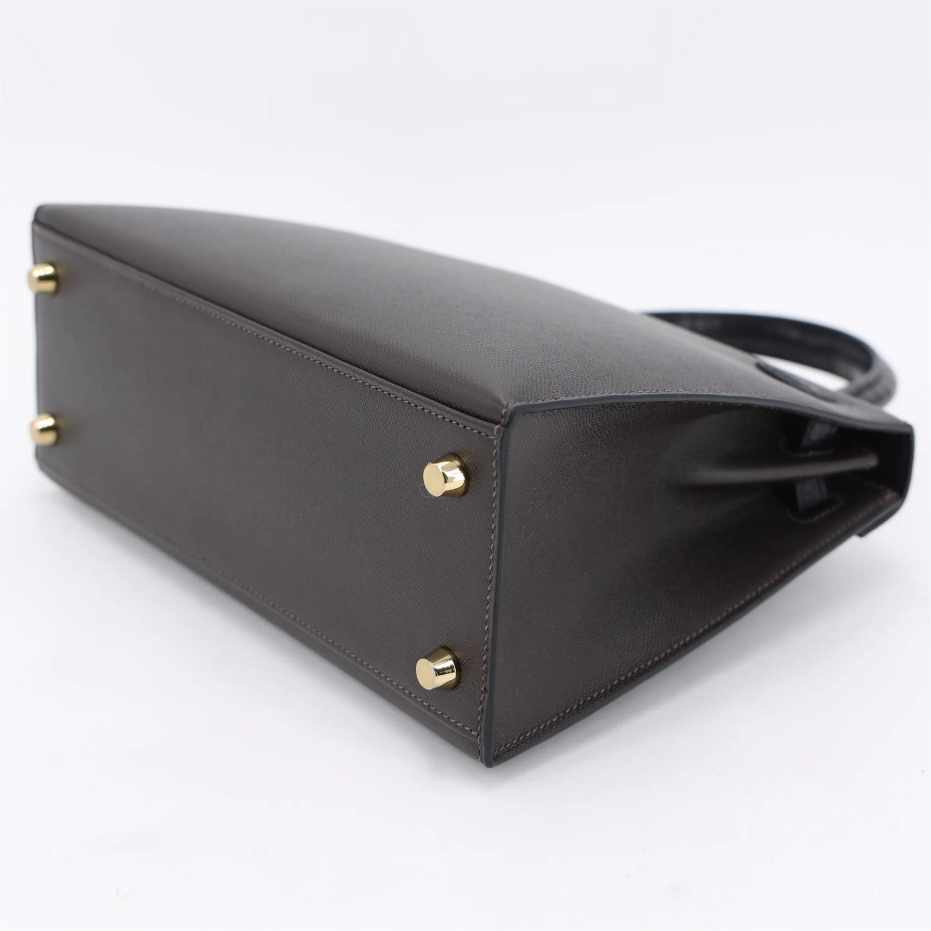 Brand New ( Rank N ) HERMÈS Kelly 25 Sellier Touch Bai Brun（T3） Noir (89) Matte Alligator Madame Permabrass hardware G (2026) - 7