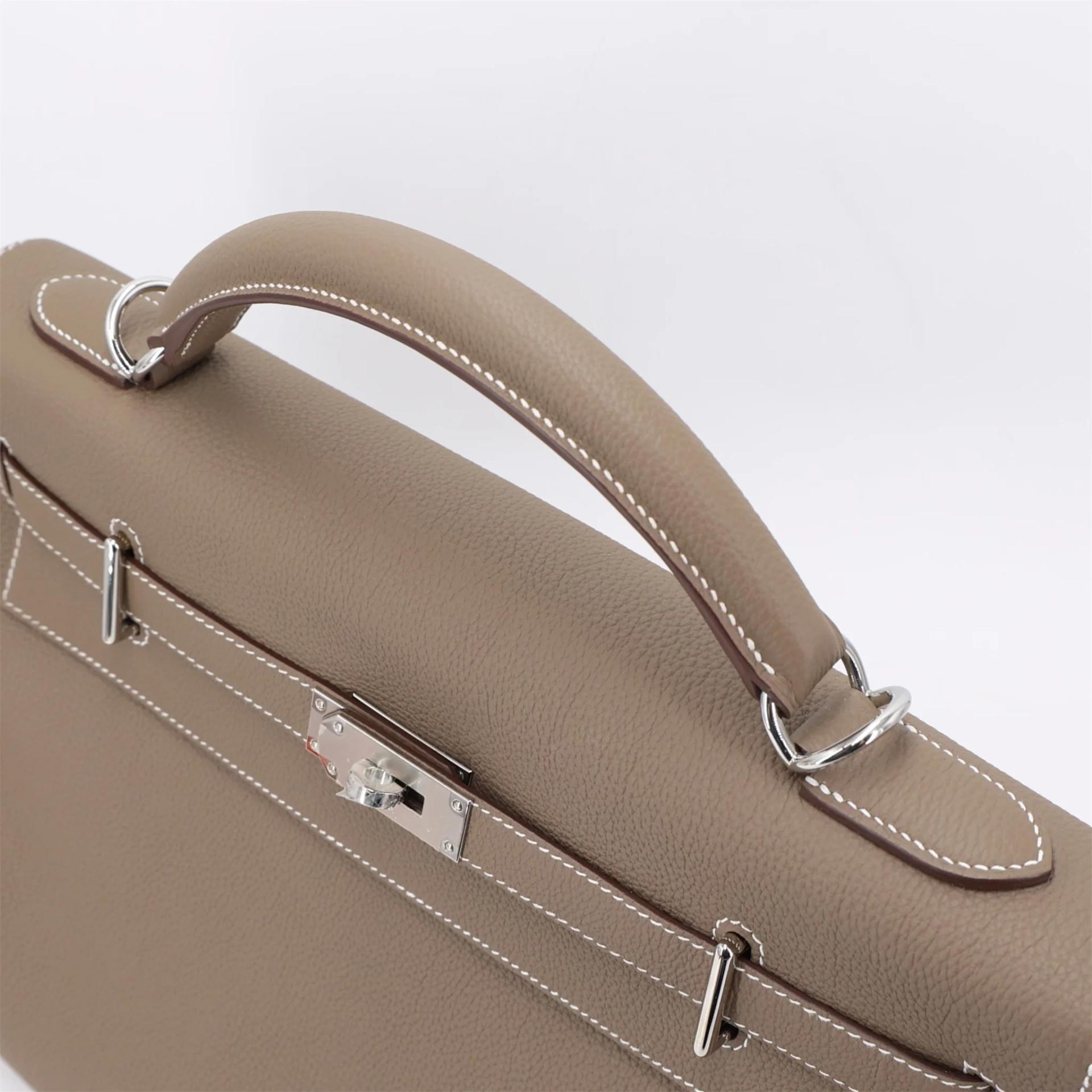 Unused ( Rank NS ) HERMÈS Kelly 42 Maxi Etoupe (18) Togo Palladium hardware W (2024) - 3