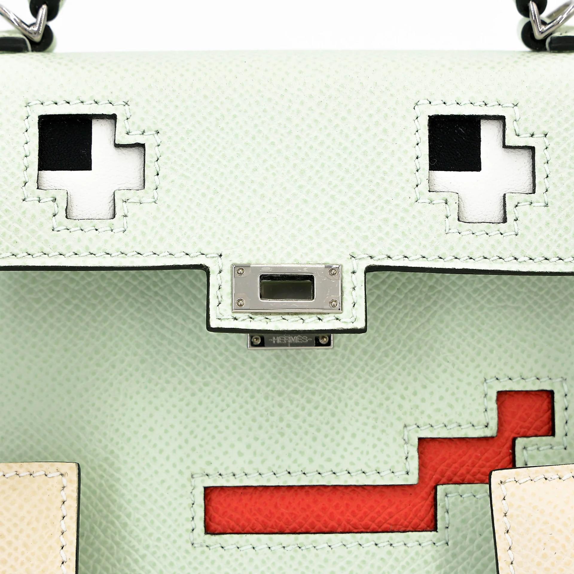 ランク NS 未使用品 HERMÈS エルメス 限定品 ケリードール ピクト ヴェールフィズ (0S) ナタ (I2) ローズテキサス (0E) ヴェールジェイド (O6) エプソン シルバー金具 B刻印 (2023) - 11