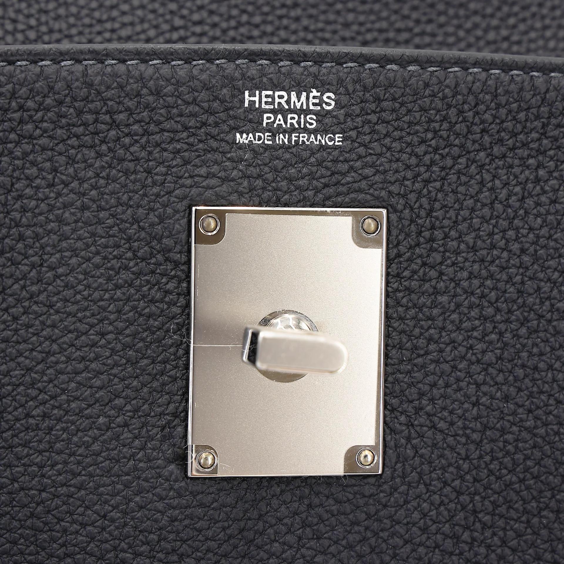 Excellent ( Rank SA ) HERMÈS Hac a Dos GM Caban (3Y) Togo Palladium hardware B (2023) - 11
