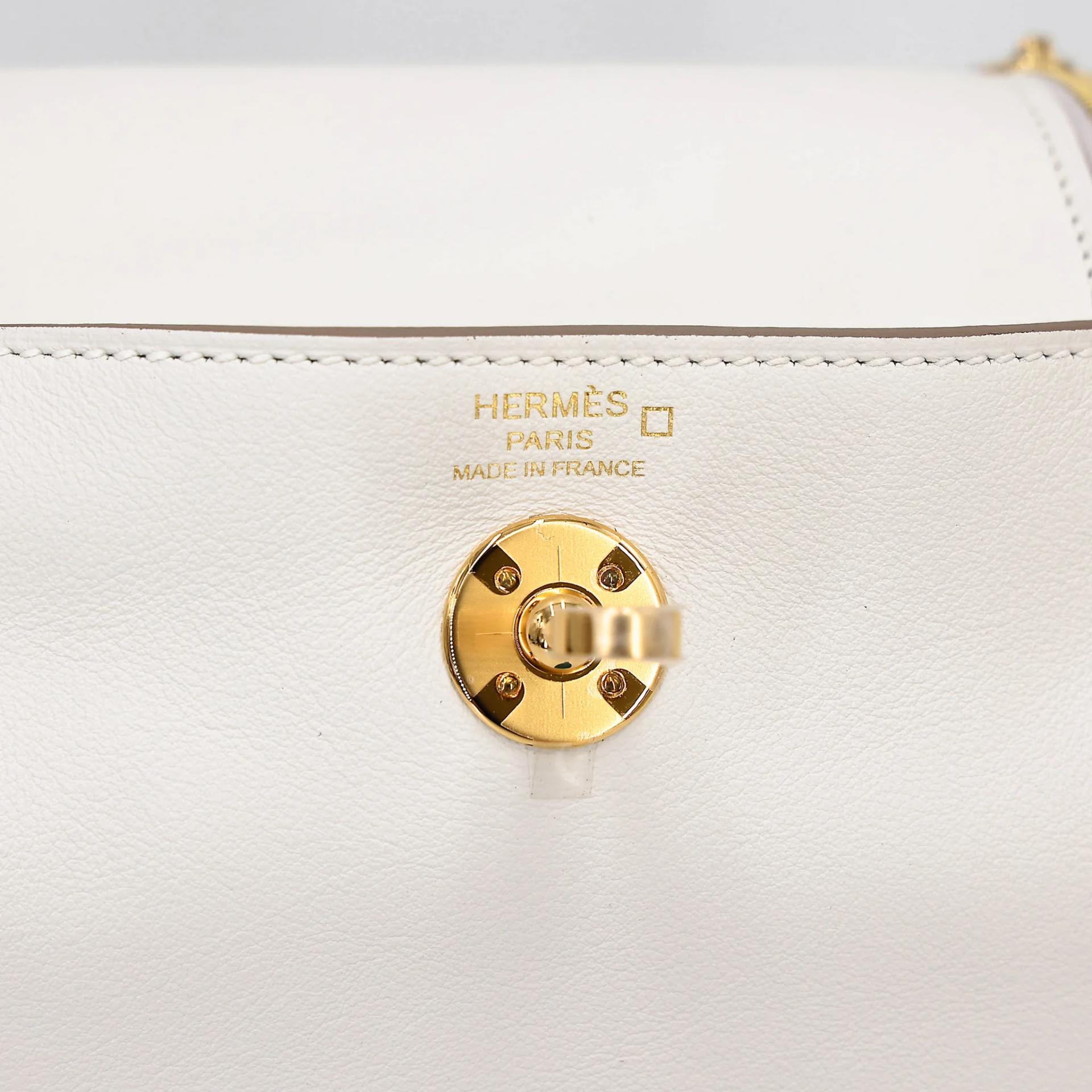 Unused ( Rank NS ) HERMÈS Mini Lindy II Touch Gris Perle (80) Beton (8L) Swift Matte Alligator Gold hardware W (2024) - 13
