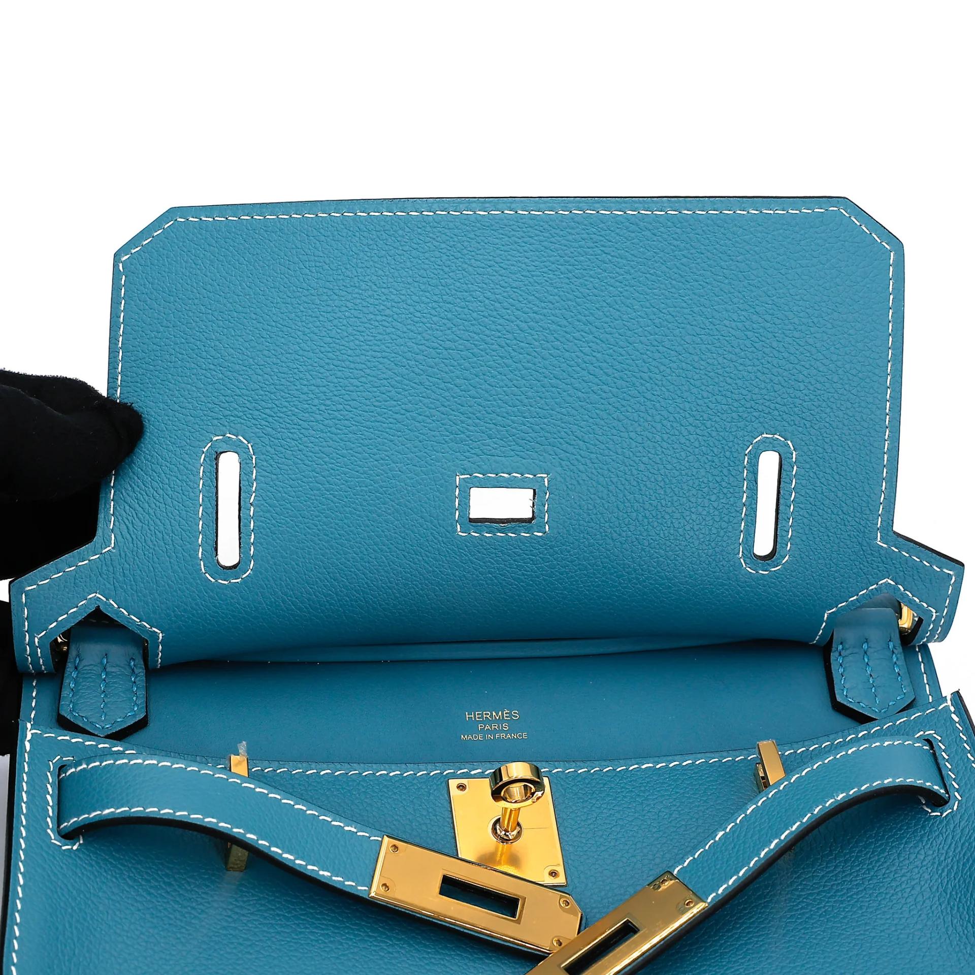 ランク SA HERMÈS エルメス ジプシエールミニ ニューブルージーン (D2) エバーカラー ゴールド金具 B刻印 (2023) - 12