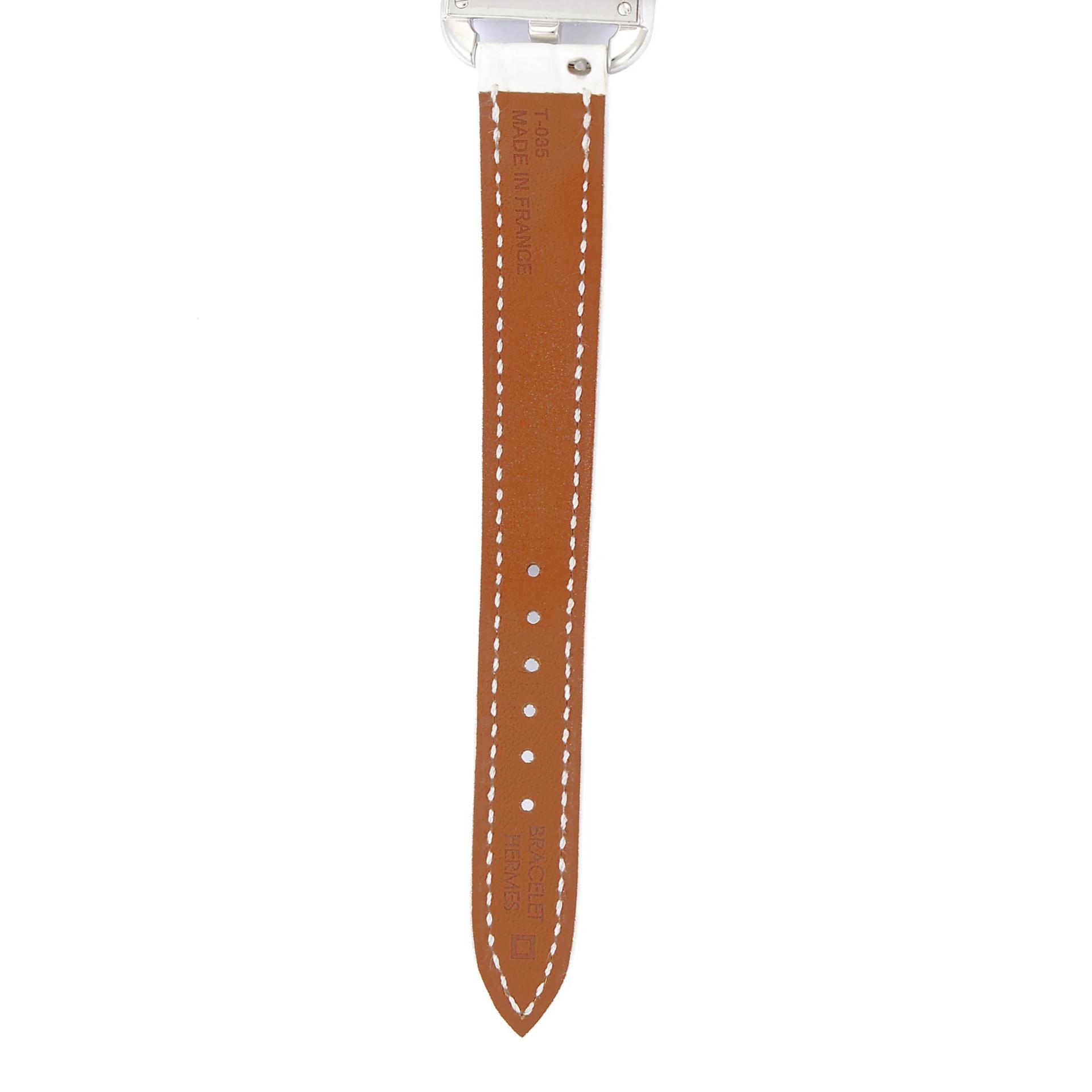 ランク NS 未使用品 HERMÈS エルメス 腕時計 ケープコッド 31 mm ホワイト (01) ダイヤモンド クロコダイル アリゲーター シルバー金具 不明 - 8