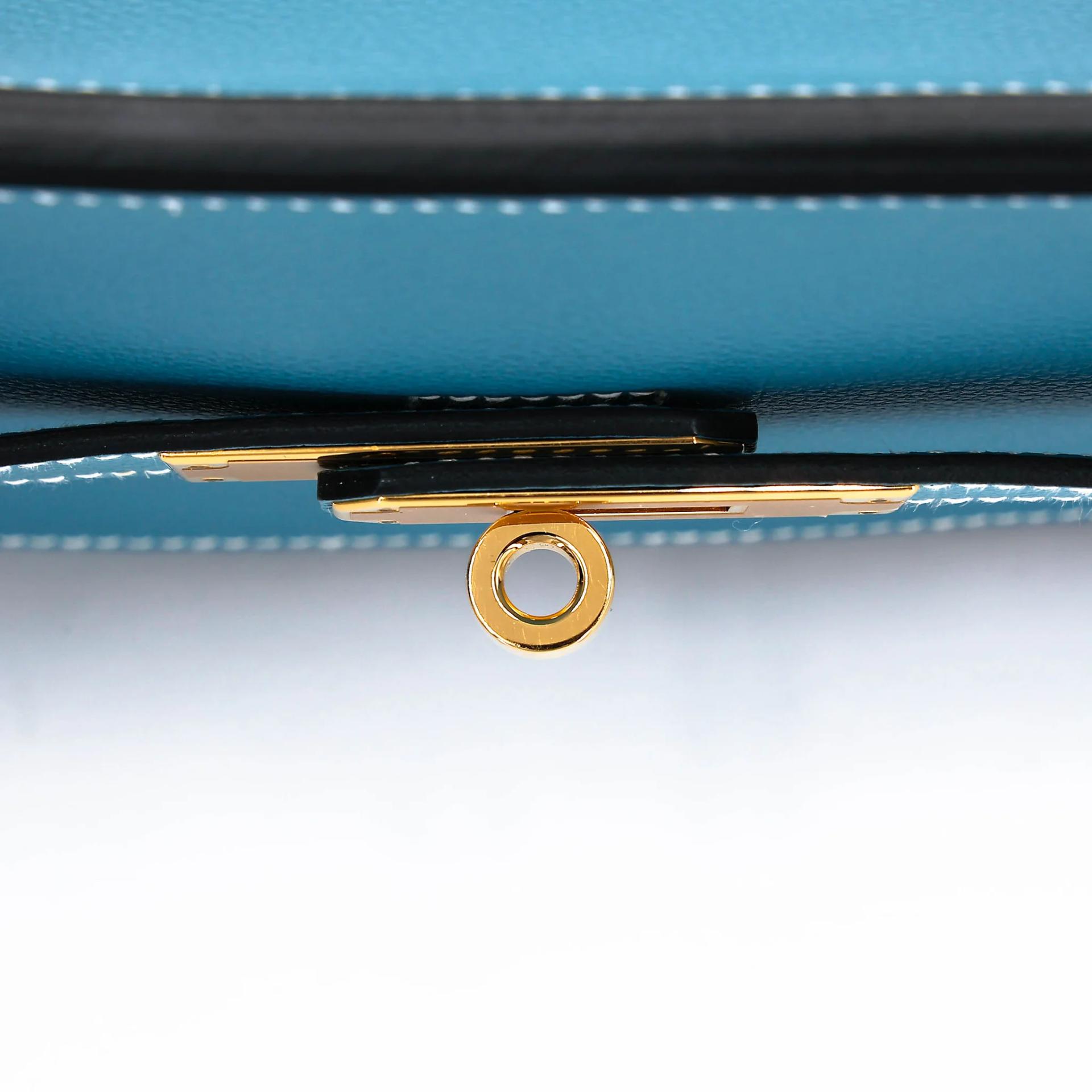 ランク SA HERMÈS エルメス ジプシエールミニ ニューブルージーン (D2) エバーカラー ゴールド金具 B刻印 (2023) - 10