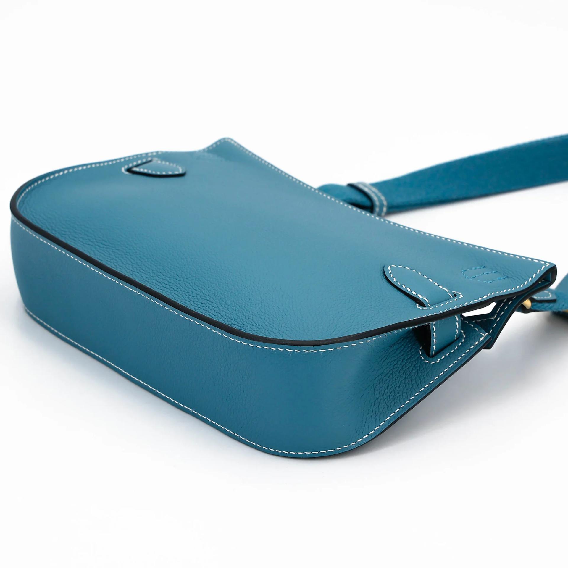 ランク SA HERMÈS エルメス ジプシエールミニ ニューブルージーン (D2) エバーカラー ゴールド金具 B刻印 (2023) - 7