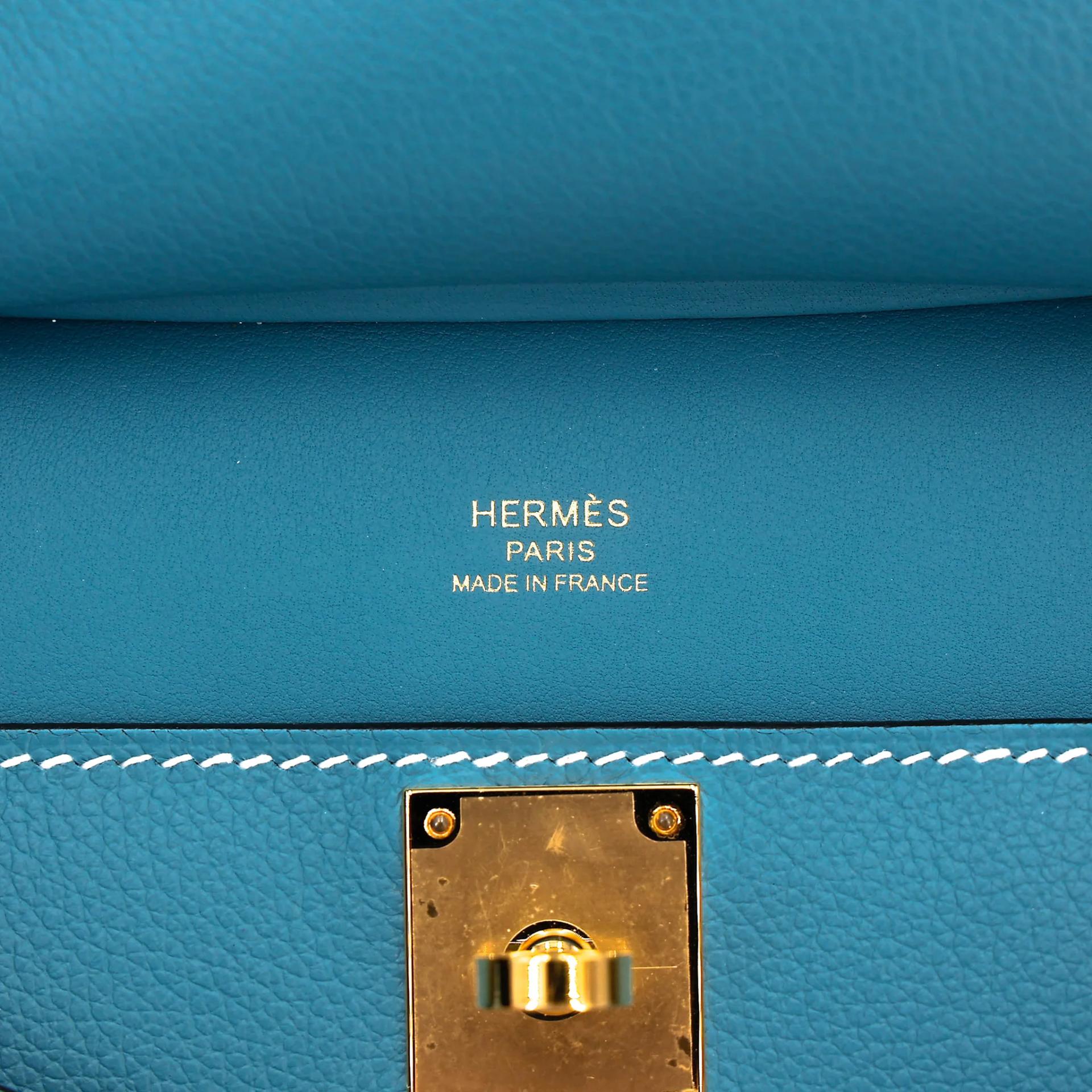 ランク SA HERMÈS エルメス ジプシエールミニ ニューブルージーン (D2) エバーカラー ゴールド金具 B刻印 (2023) - 13