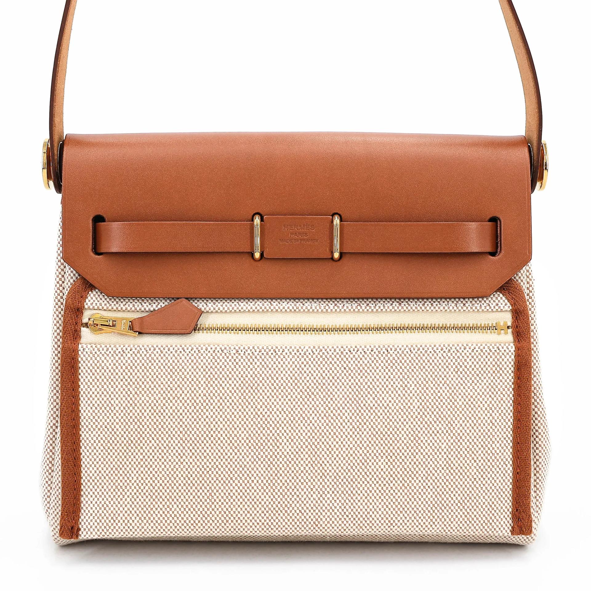 ランク N 新品 HERMÈS エルメス エールバッグジップ ミニ 20 フォーブ (34) トワルアッシュ ヴァッシュハンター ゴールド金具 W刻印 (2024) - 2