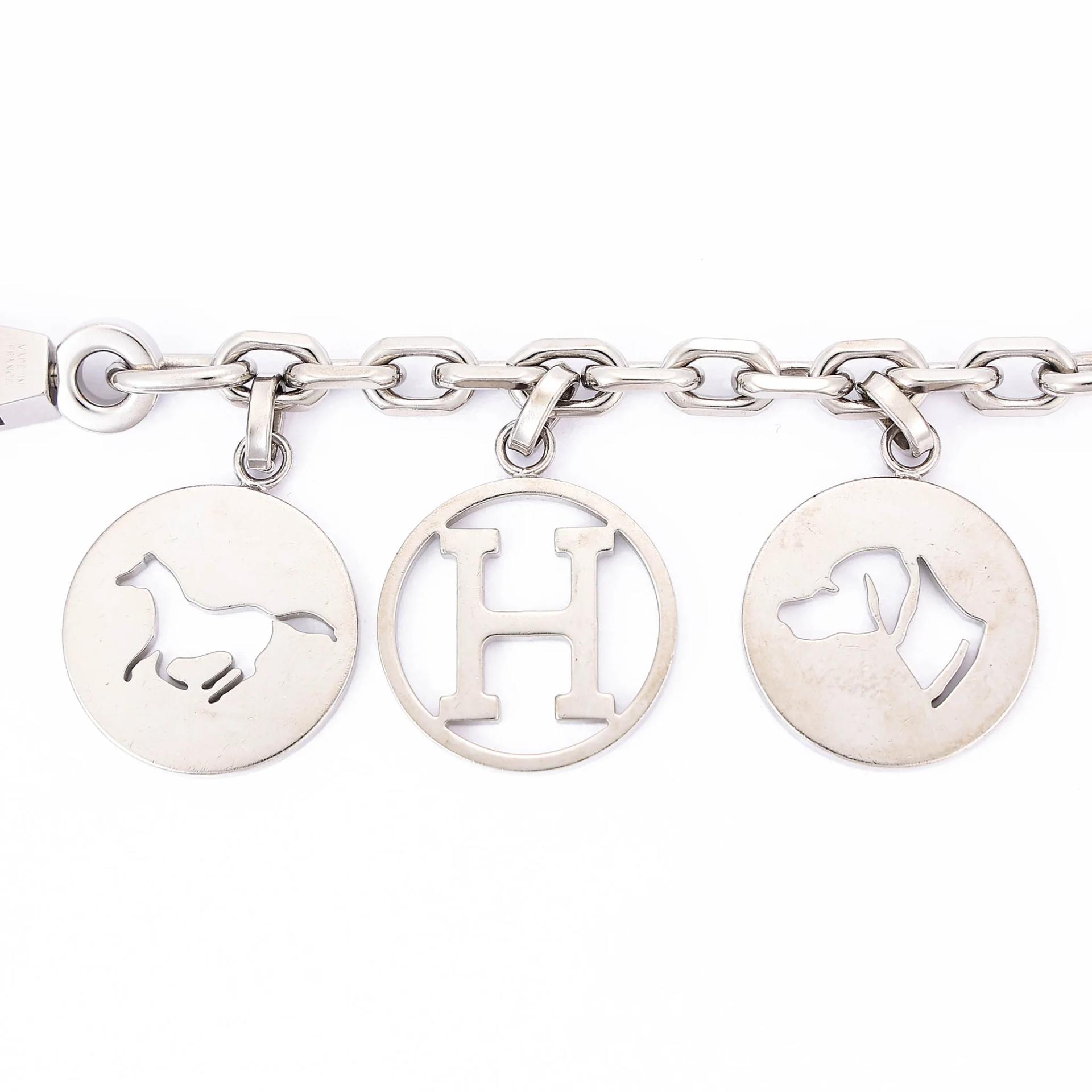 ランク A HERMÈS エルメス アミュレット4 "ブルロック" バッグチャーム キーチェーン シルバー シルバー金具 - 3