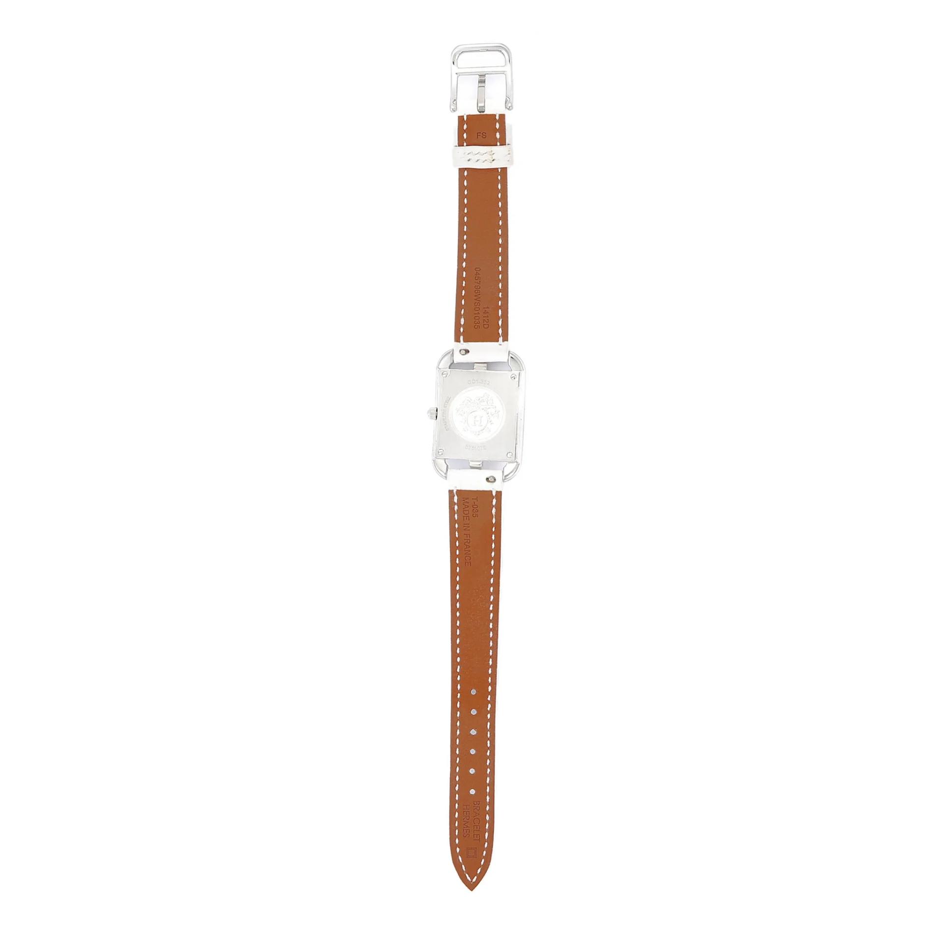 ランク NS 未使用品 HERMÈS エルメス 腕時計 ケープコッド 31 mm ホワイト (01) ダイヤモンド クロコダイル アリゲーター シルバー金具 不明 - 5
