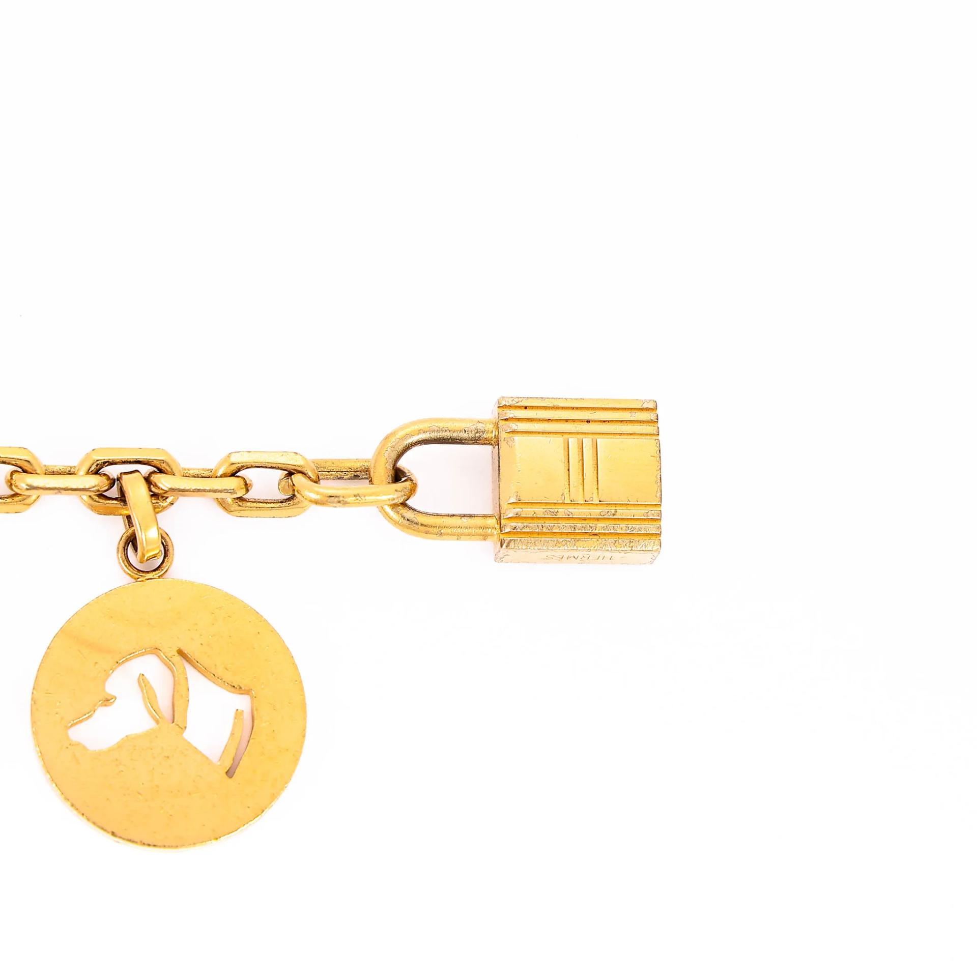 ランク A HERMÈS エルメス アミュレット4 "ブルロック" バッグチャーム キーチェーン ゴールド ゴールド金具 - 5