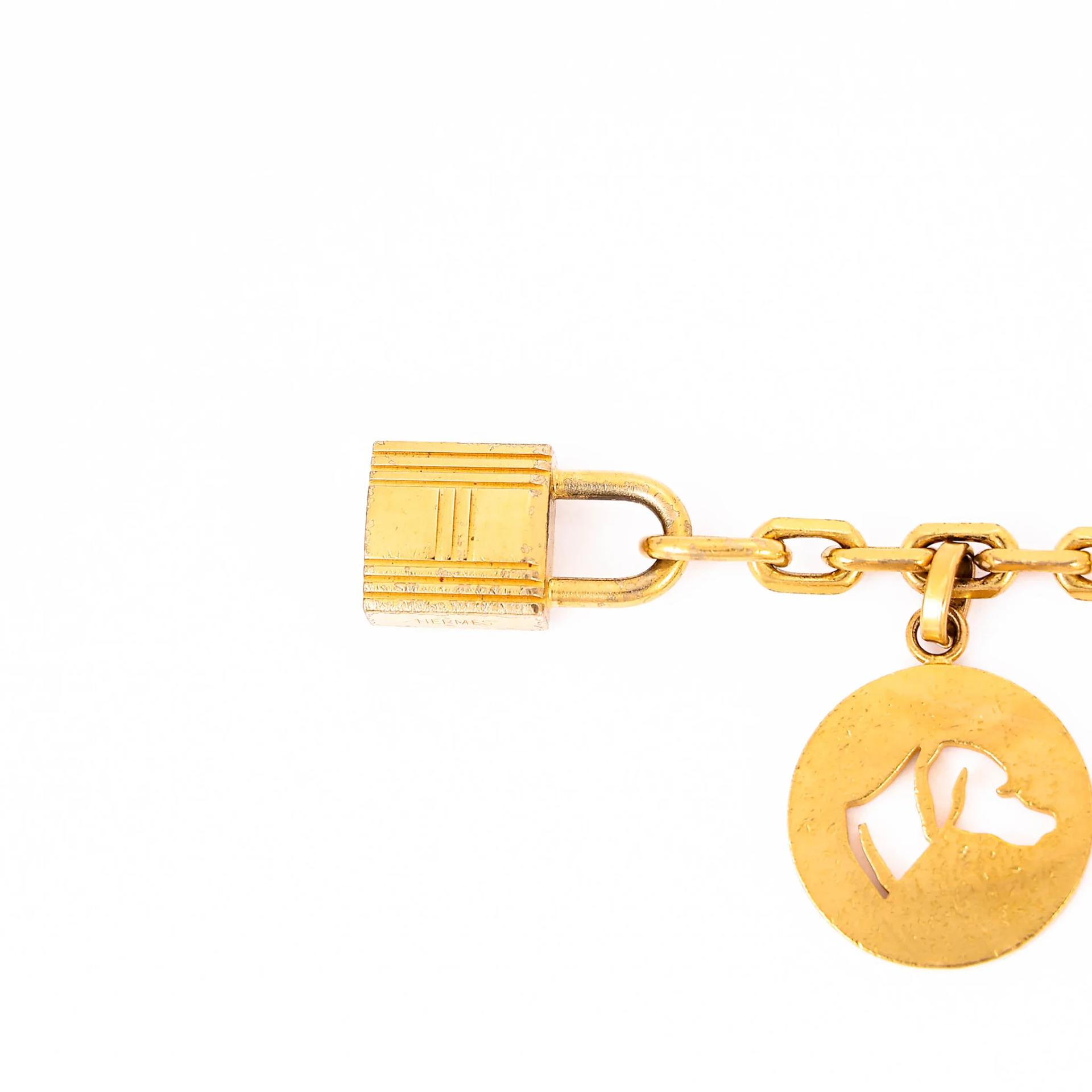 ランク A HERMÈS エルメス アミュレット4 "ブルロック" バッグチャーム キーチェーン ゴールド ゴールド金具 - 8