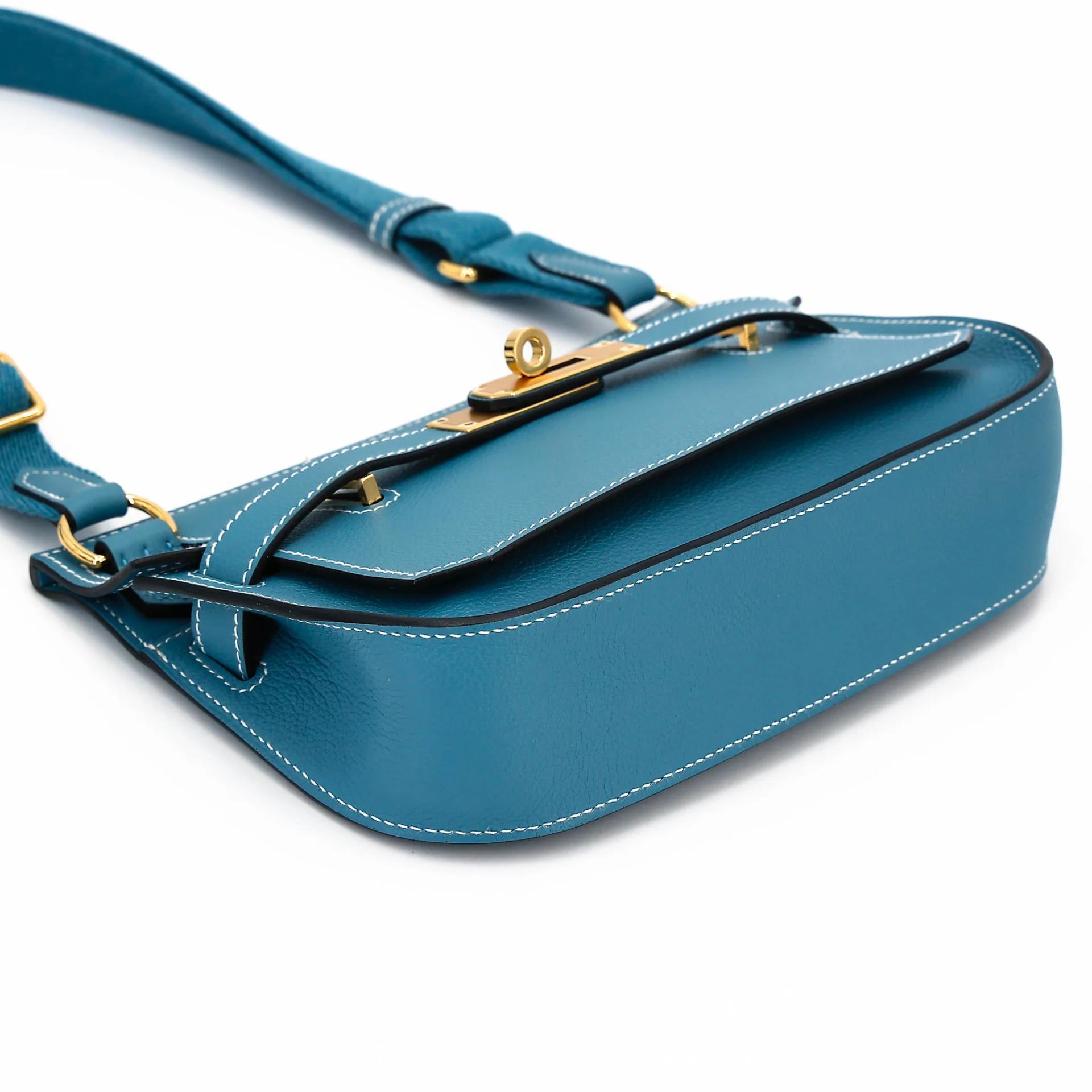 ランク SA HERMÈS エルメス ジプシエールミニ ニューブルージーン (D2) エバーカラー ゴールド金具 B刻印 (2023) - 6