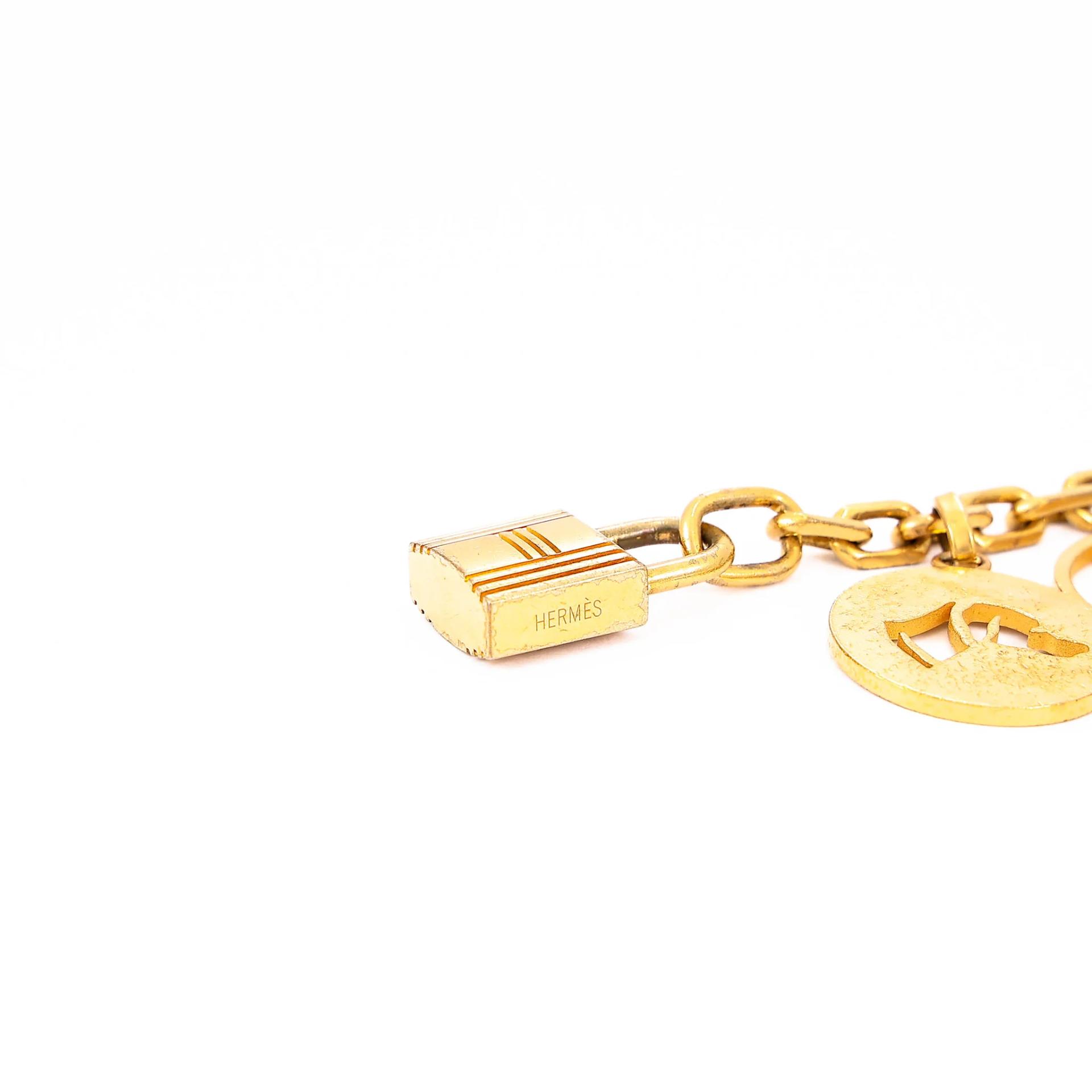 ランク A HERMÈS エルメス アミュレット4 "ブルロック" バッグチャーム キーチェーン ゴールド ゴールド金具 - 10