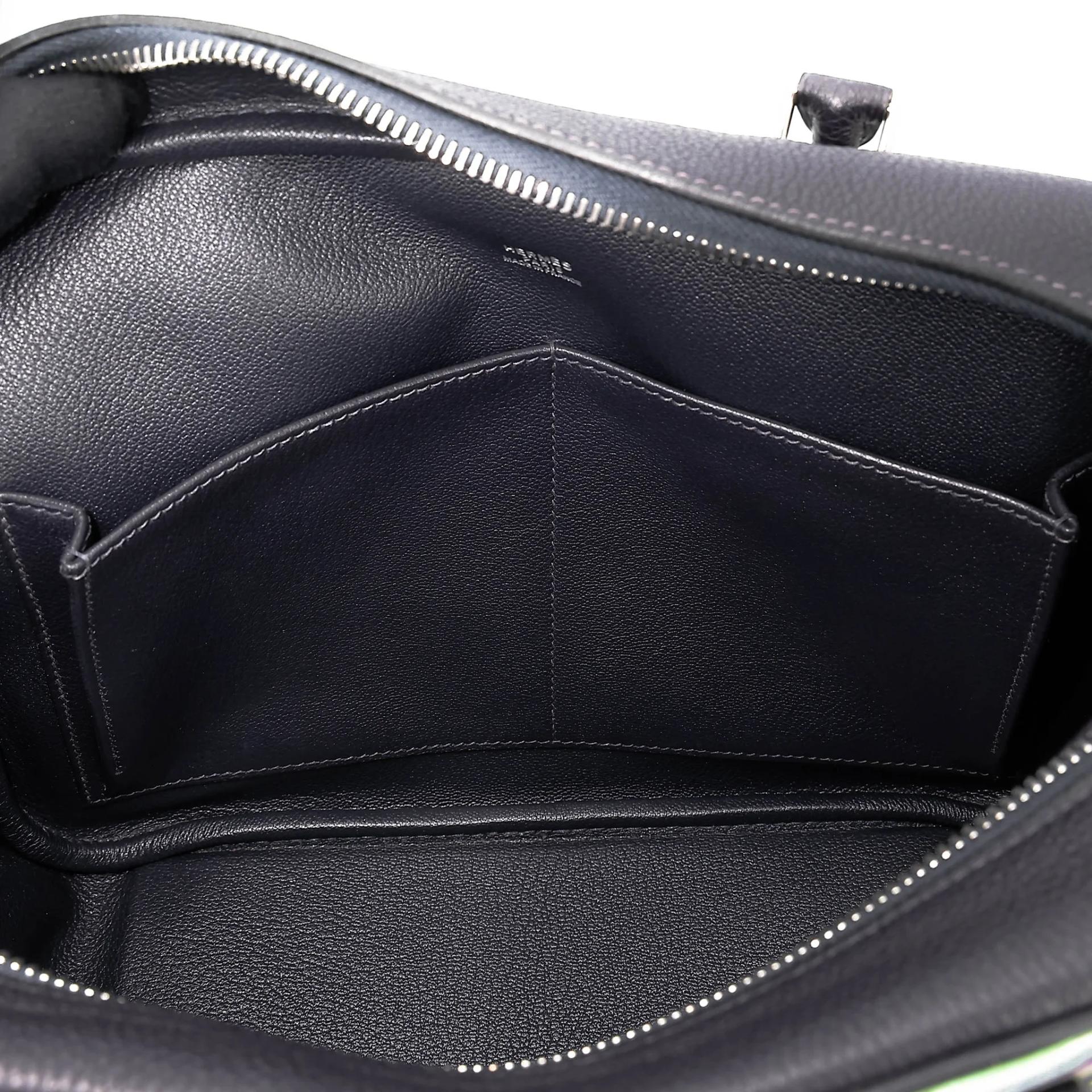 ランク A HERMÈS エルメス 限定品 プリュム 28 ブルー ヴィブラート シルバー金具 □G刻印 (2003) - 18