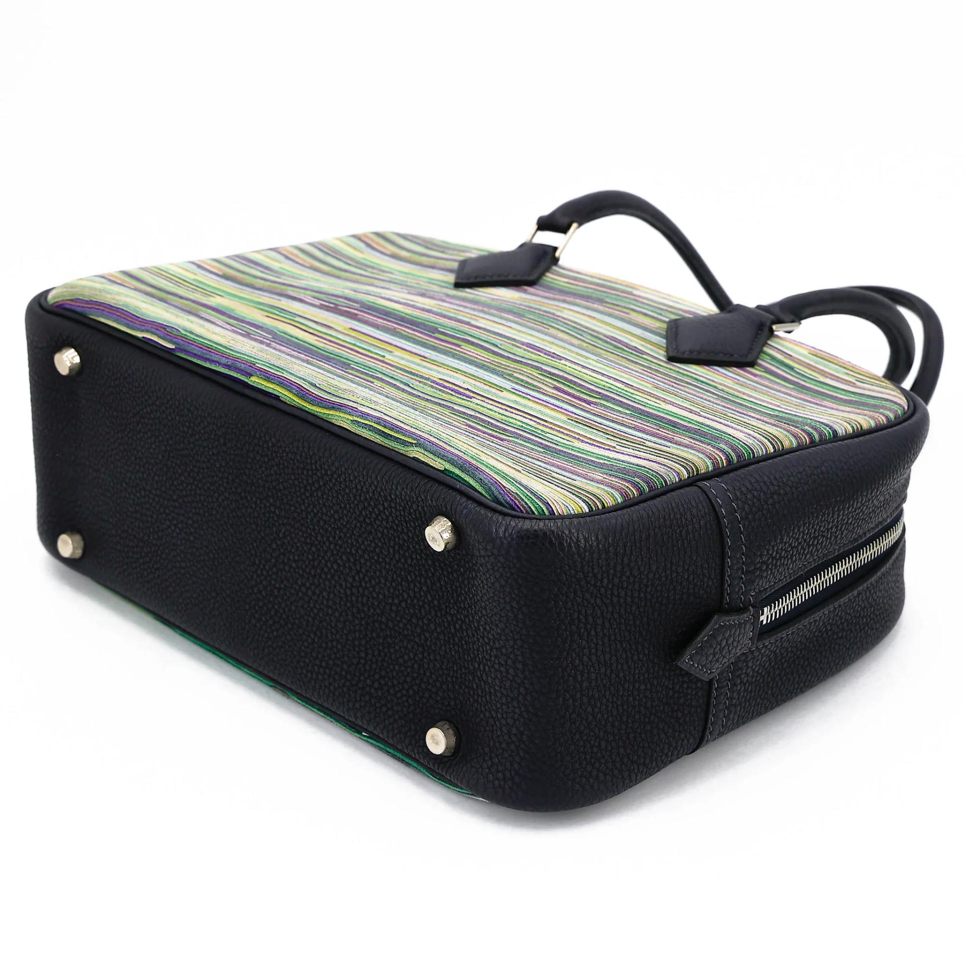 ランク A HERMÈS エルメス 限定品 プリュム 28 ブルー ヴィブラート シルバー金具 □G刻印 (2003) - 4