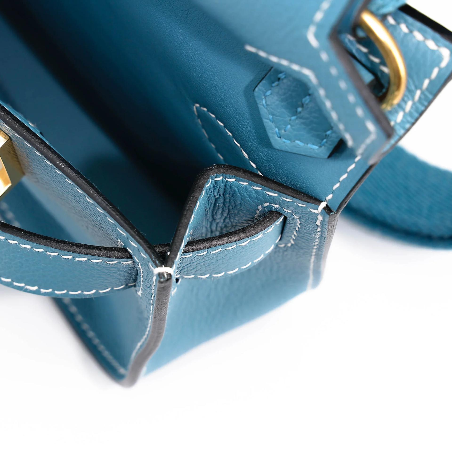 ランク SA HERMÈS エルメス ジプシエールミニ ニューブルージーン (D2) エバーカラー ゴールド金具 B刻印 (2023) - 16