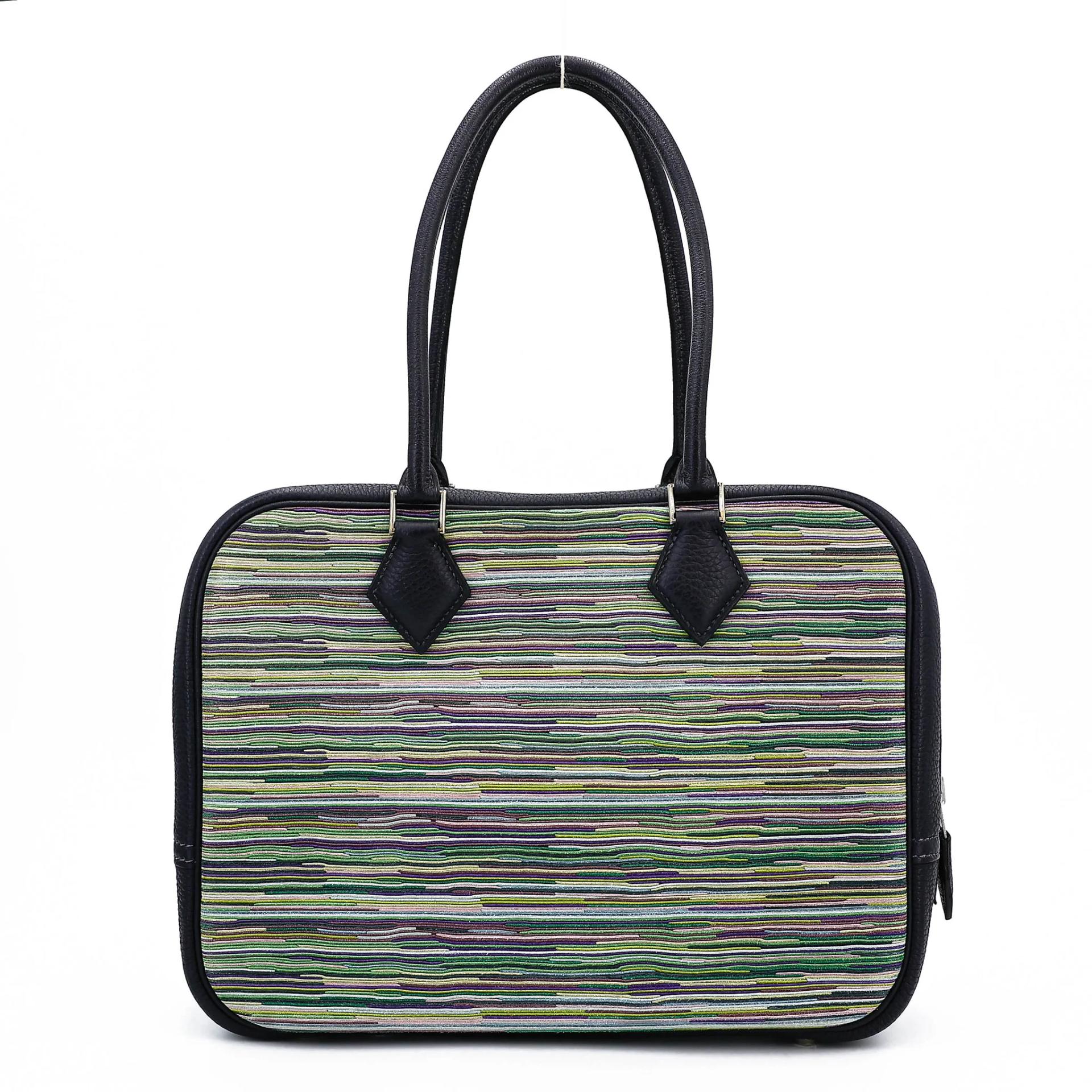 ランク A HERMÈS エルメス 限定品 プリュム 28 ブルー ヴィブラート シルバー金具 □G刻印 (2003) - 2