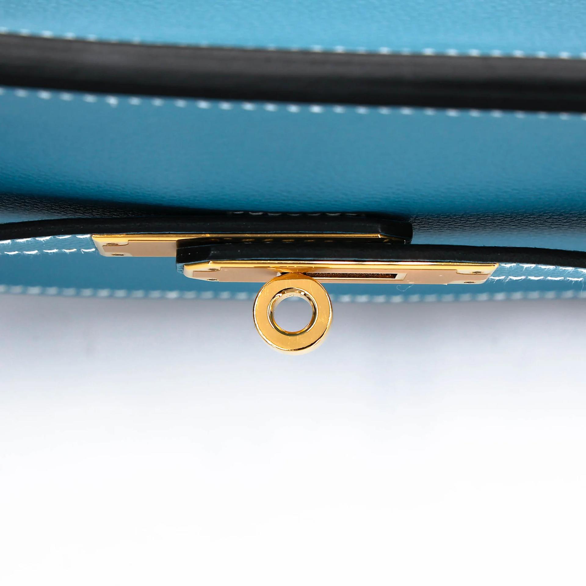 ランク SA HERMÈS エルメス ジプシエールミニ ニューブルージーン (D2) エバーカラー ゴールド金具 B刻印 (2023) - 11