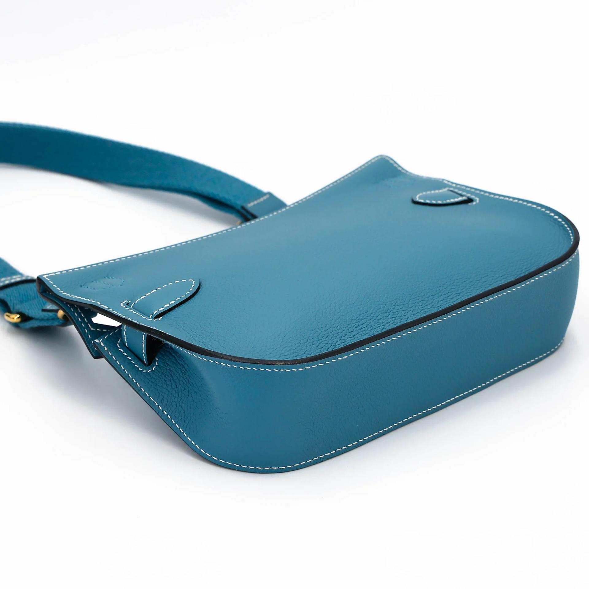 ランク SA HERMÈS エルメス ジプシエールミニ ニューブルージーン (D2) エバーカラー ゴールド金具 B刻印 (2023) - 8