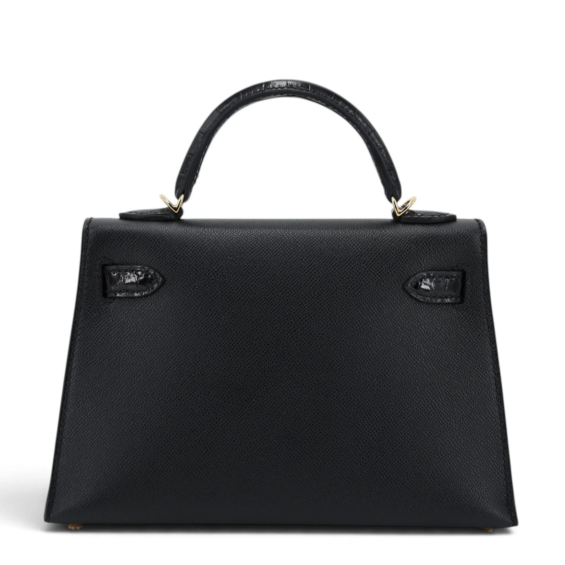 Brand New ( Rank N ) HERMÈS Mini Kelly II Touch Noir (89) Shiny Alligator Madame Gold hardware G (2026) - 2